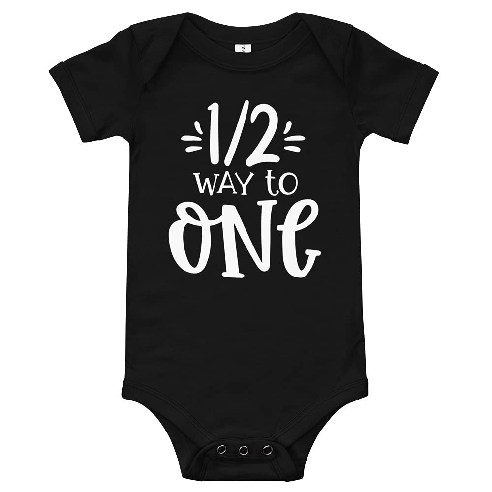 6 Month Half Birthday Baby Bodysuit - Cute 1/2 Way to One Outfit for Infants | Perfect for Photo Shoots & Milestone Celebrations