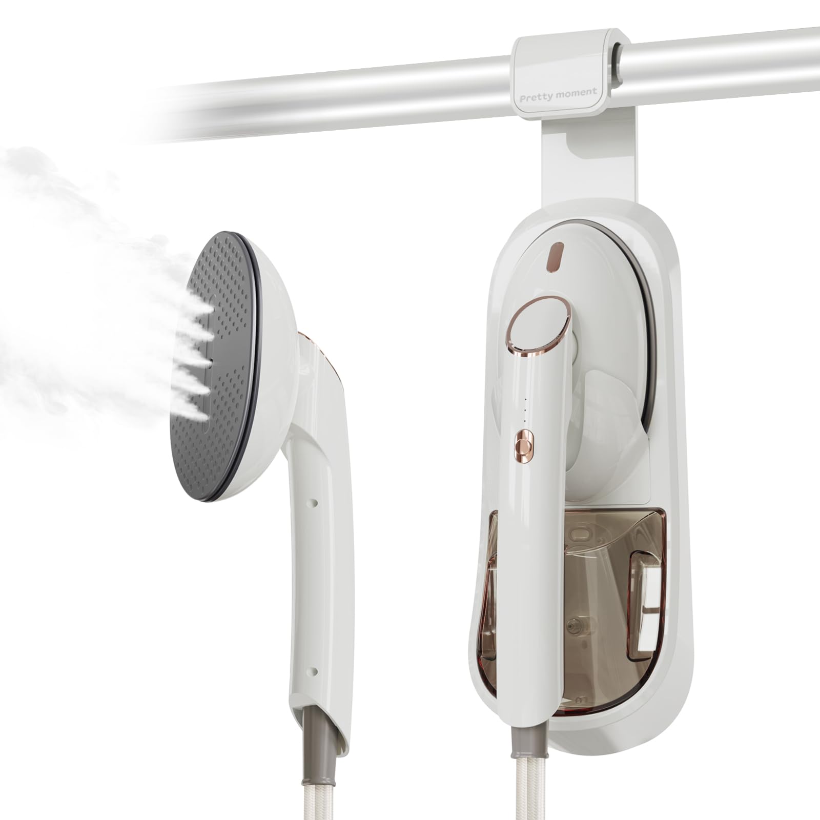 Professional 1500W Garment Steamer with Large Soleplate - 400ml Detachable Water Tank - 20-Second Fast Heat Up - Powerful Wrinkle Remover for Clothes, Dresses, Suits & Home Use - Perfect for Travel, Weddings & Office Wear