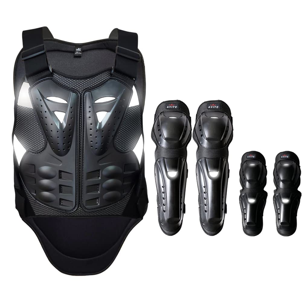 Motocross Gear for Men & Women - Elbow Knee Pads & Chest Protector | Dirt Bike Riding Protection