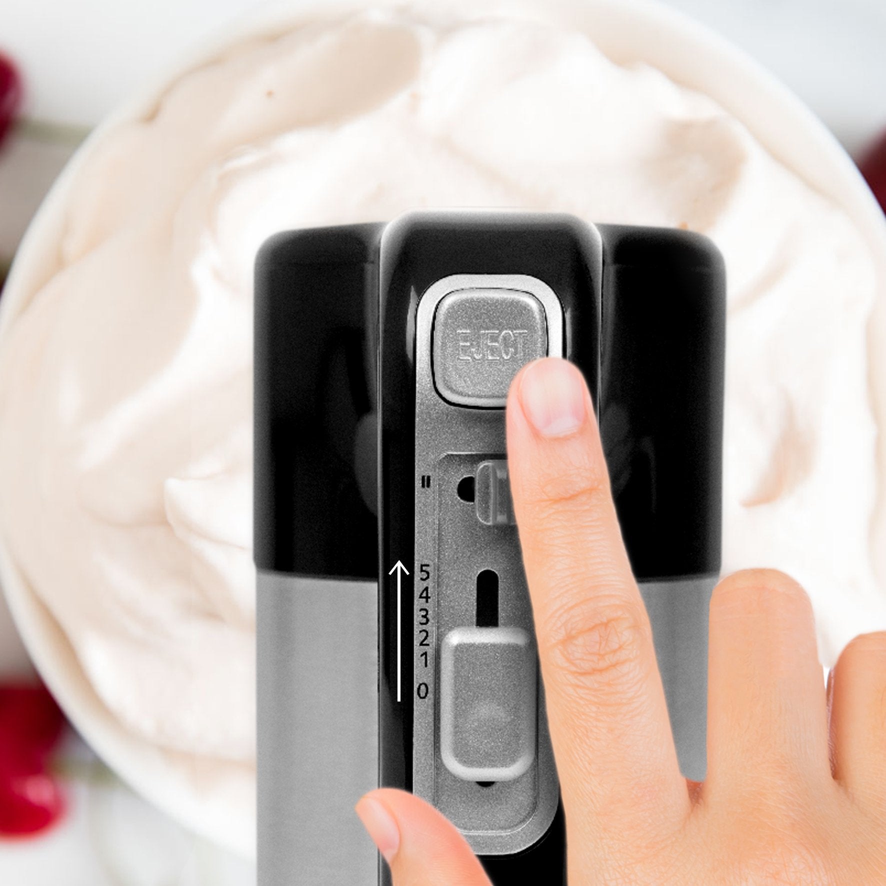Duronic HM3 BK 300W Electric Hand Mixer - 5 Speed Turbo Boost with Whisk, Hooks & Beaters for Baking Dough, Bread, Cake Mix, Eggs, Cream - Perfect for Home Baking, Brownies, Cookies & Dessert Preparation
