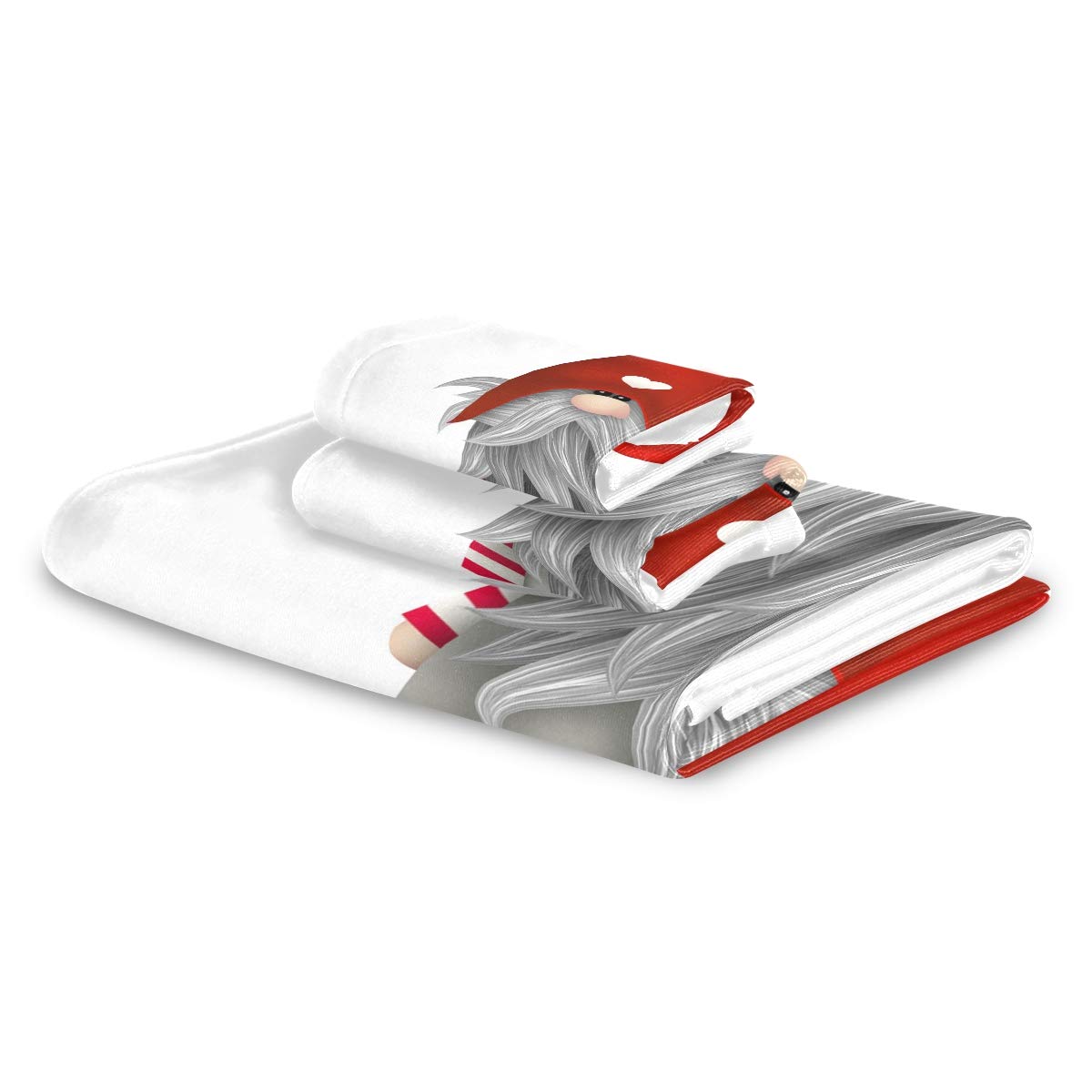 Vdsrup Christmas Gnome Towels Set of 3 - Winter Snowflakes Elf Hand, Bath & Washcloth - Soft Thin Face & Guest Towels - Kitchen Tea Dish Towels - Perfect for Bathroom Decor & Housewarming Gifts - Ideal for Holiday Parties, Guest Bathrooms & Festive Home Decor