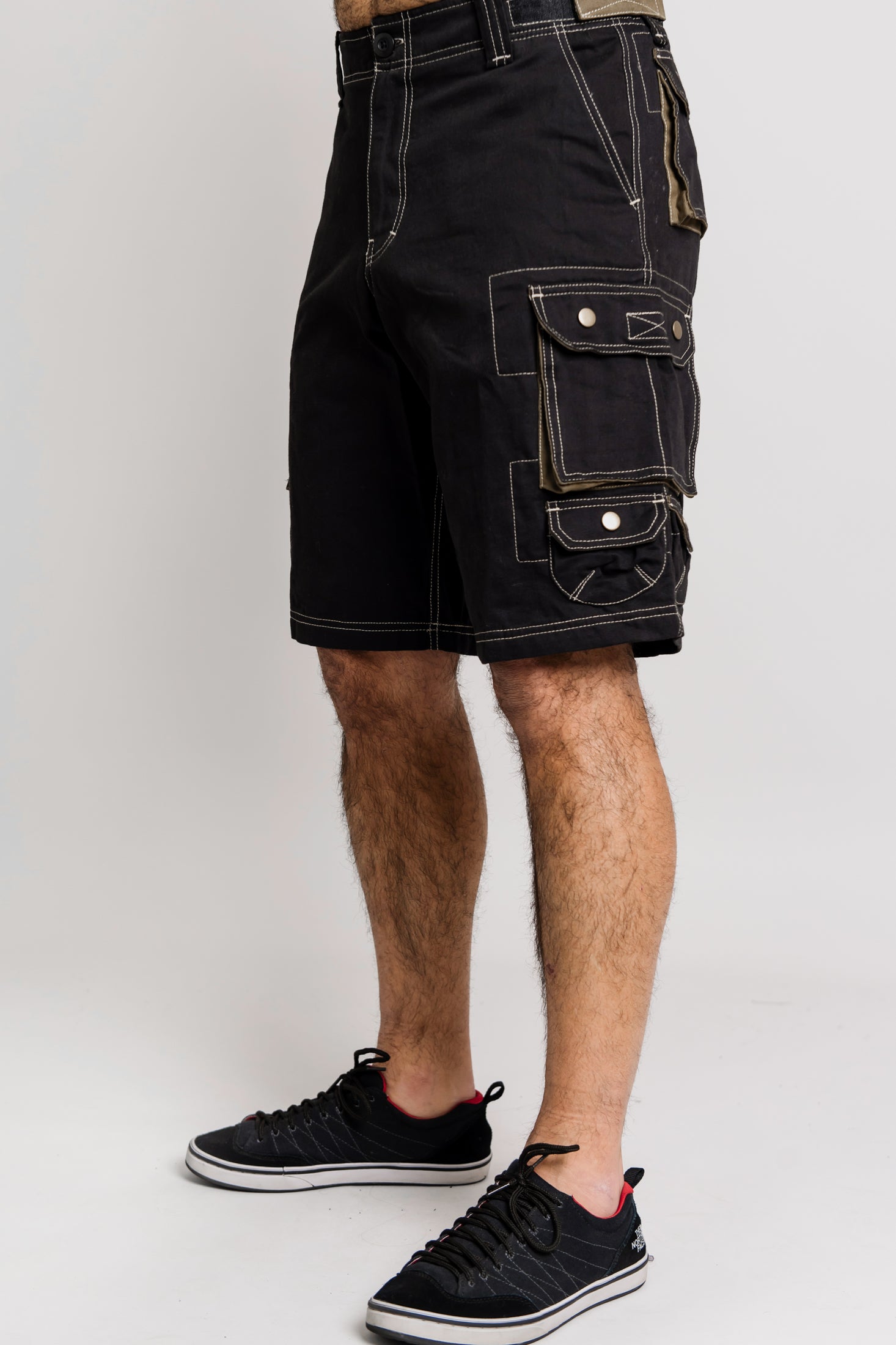 Men's Black Cotton Cargo Shorts - Durable & Comfortable for Outdoor Activities, Hiking, and Casual Wear