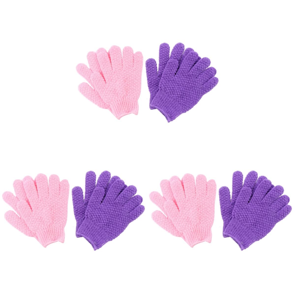 Healifty 6 Pairs Exfoliating Bath Gloves - Body Scrub Mitts for Deep Cleansing & Dead Skin Removal - Soft Wash Towels for Spa, Shower & Dry Brushing - Perfect for Home & Salon Use