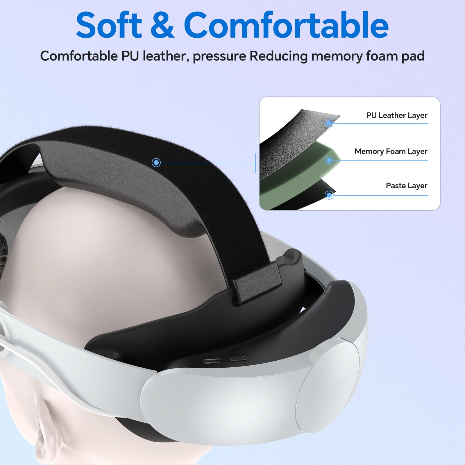 Elite Strap for Meta Quest 3 with 10000mAh Battery - Adjustable Headset Accessory for Enhanced Comfort & Counter Balance - Perfect for VR Gaming, Movies & Extended Play Sessions