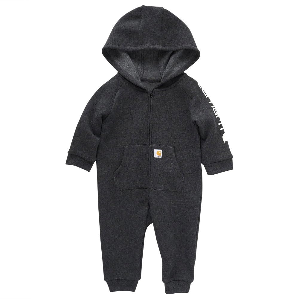 Carhartt Baby Boys Long Sleeve Hooded Zip-Up Footless Jumpsuit One-Piece Hoodie Coverall - Soft Cotton Romper for Playtime & Outdoor Adventures