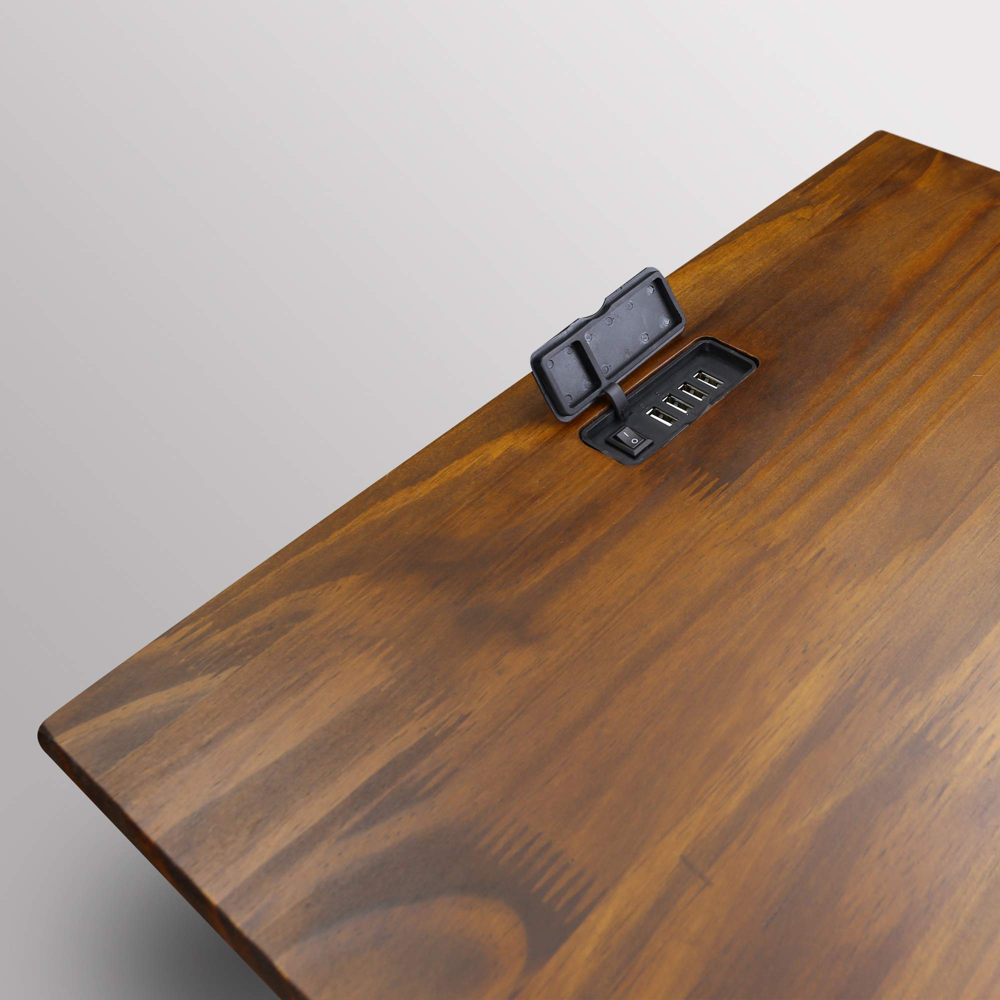 Casual Home Night Owl Nightstand with USB Ports - Warm Brown Wood Bedside Table for Bedroom, Living Room & Office - Charging Station & Storage Solution