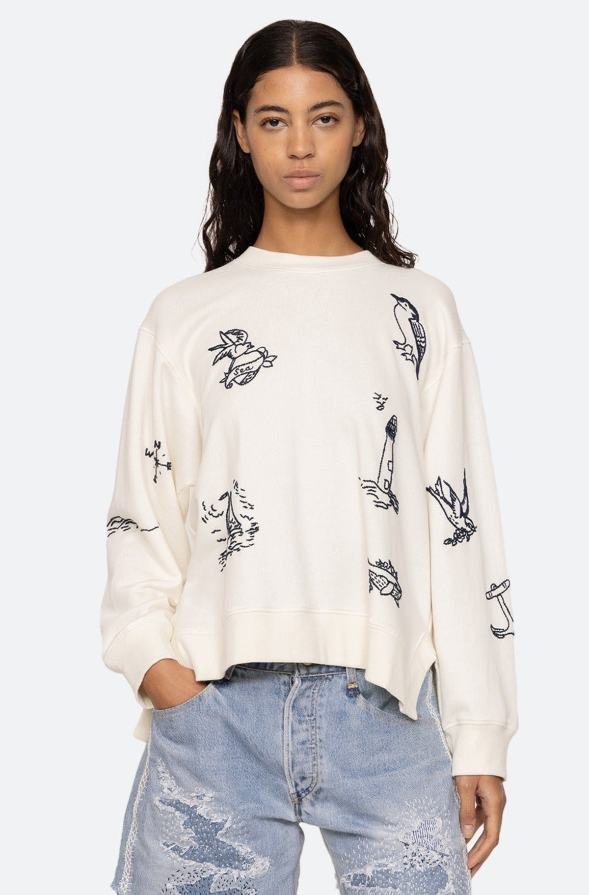 Sea New York Clyde Lighthouse Sweatshirt - Vintage-Inspired Unisex Pullover for Men & Women | Cozy Fleece Crewneck Sweater for Casual Wear, Travel & Outdoor Adventures