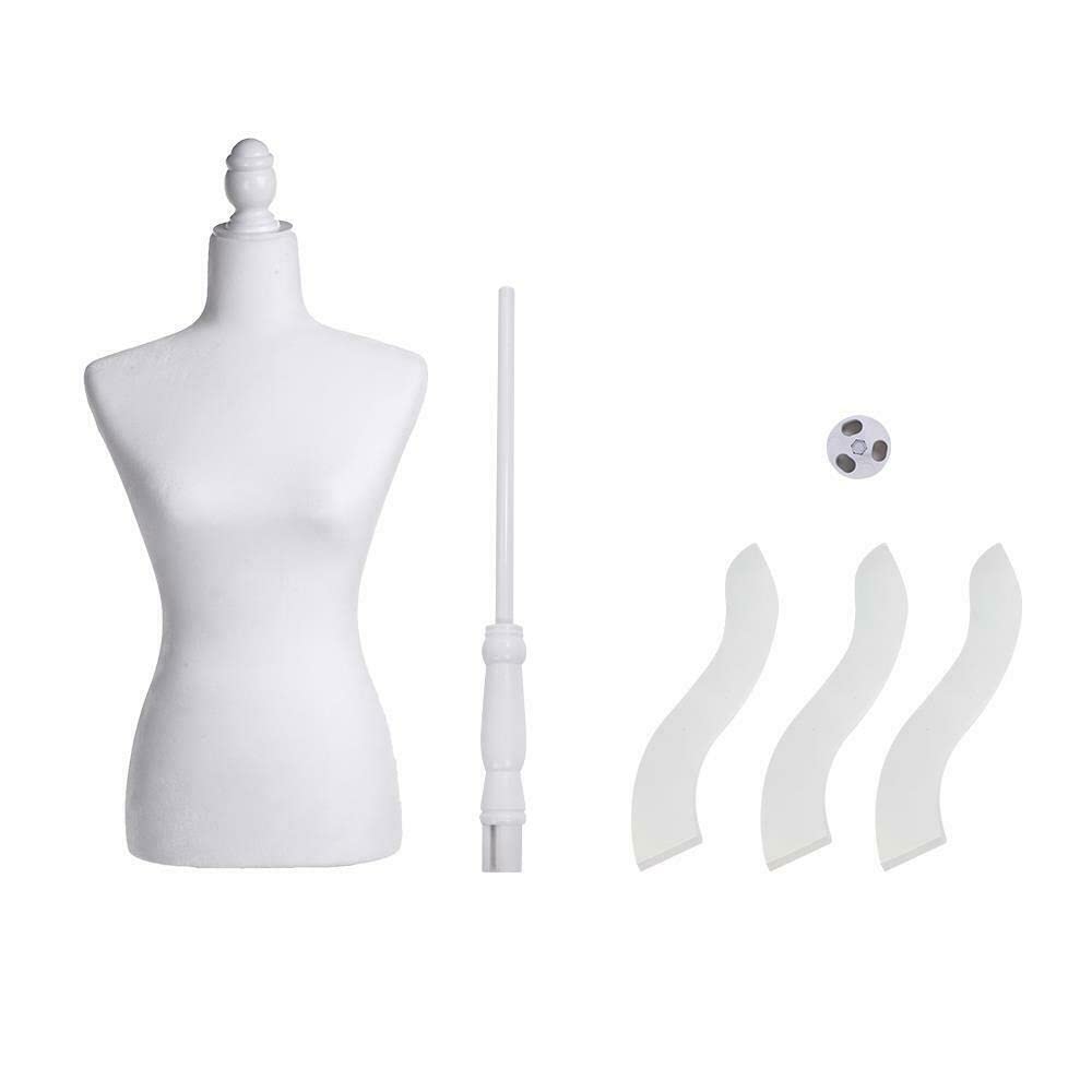 Adjustable Female Dress Form Mannequin with Wooden Tripod Base - Sewing, Tailoring & Jewelry Display for Dressmakers - Perfect for Fashion Design, Fitting & Boutique Displays