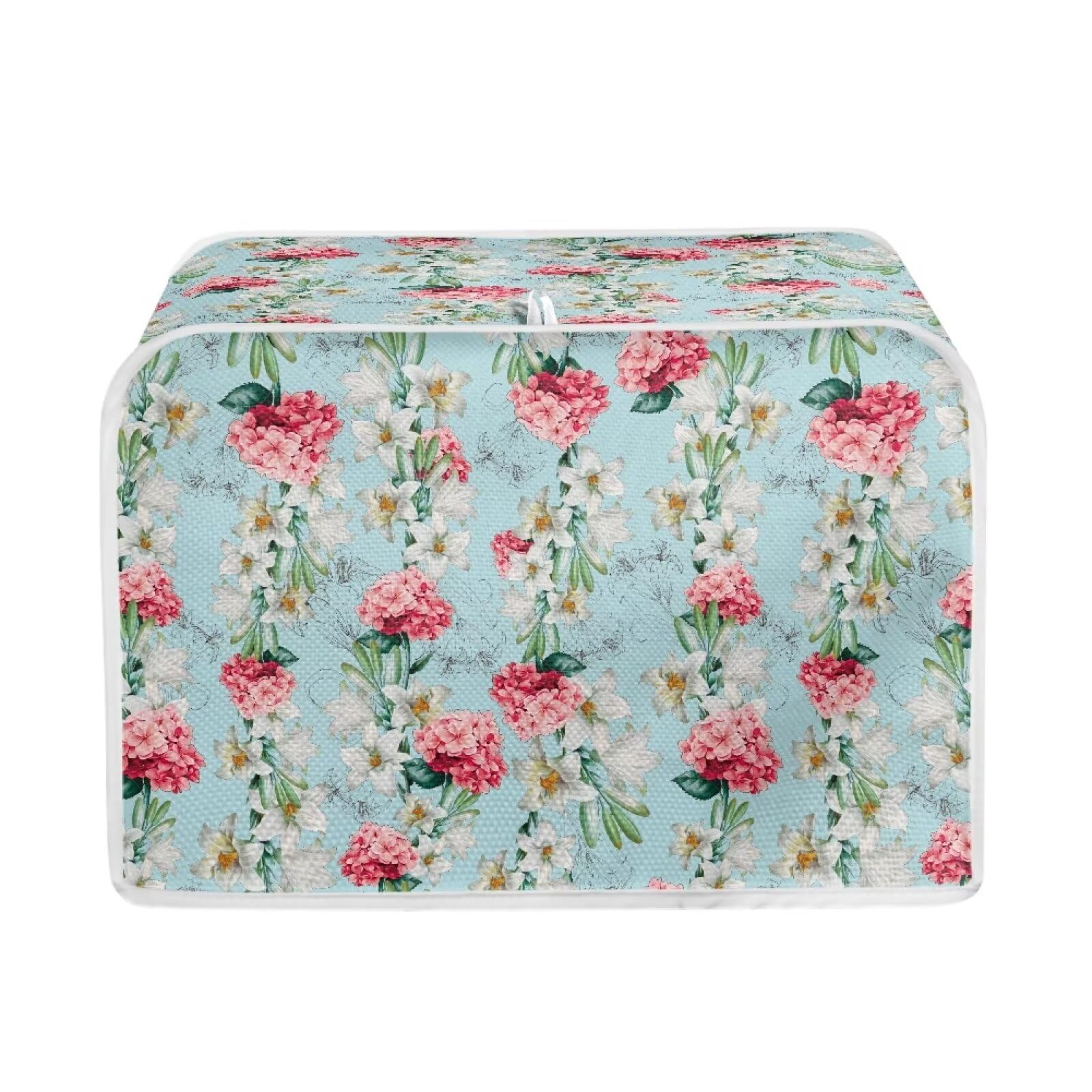 Lotus Orchid Lily Print 4-Slice Toaster Oven Cover - Fingerprint Protection Bakeware Protector, Washable Bread Maker Cover for Kitchen Accessories (Green) - Perfect for Countertop Protection & Kitchen Decor