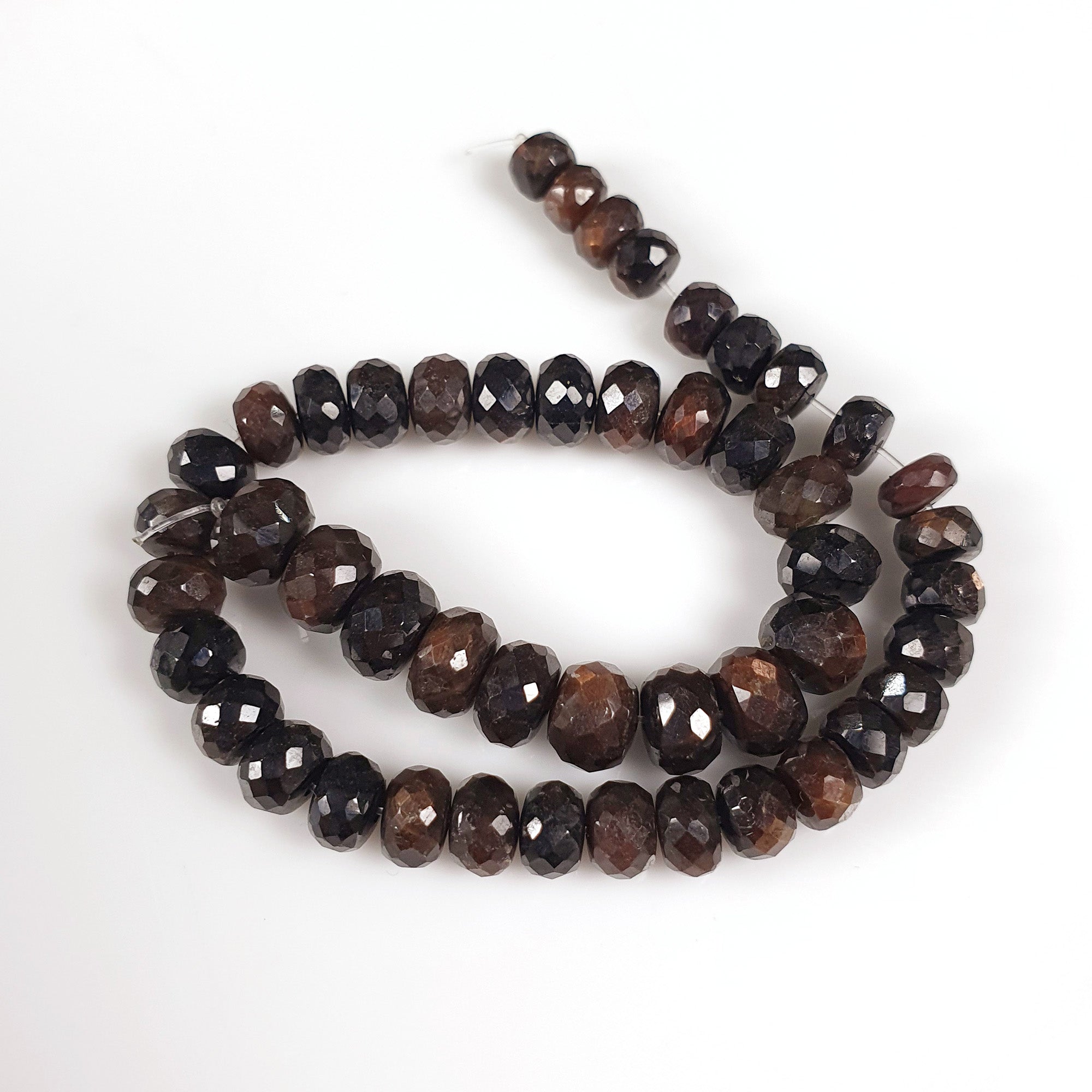 Natural Untreated Golden Brown Chocolate Sapphire Loose Beads - 48.50cts Checker Cut 6.5mm Rondelle 4mm-6mm for Necklace Making, Jewelry Design & DIY Crafts - Perfect for Boho, Wedding & Statement Jewelry