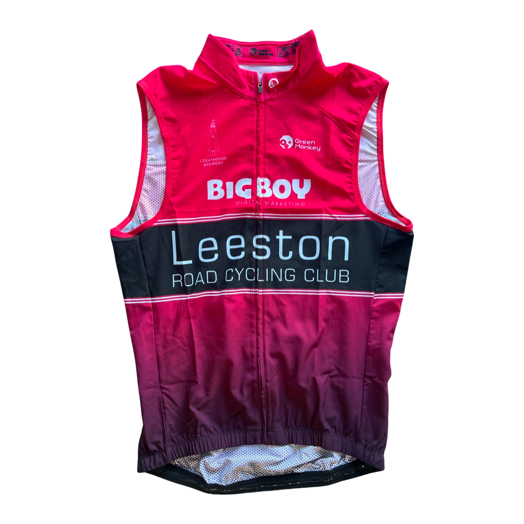Leeston Cycling Club Men's Reflective Running Vest - Medium Size for Cycling, Jogging & Outdoor Sports - High Visibility Safety Gear
