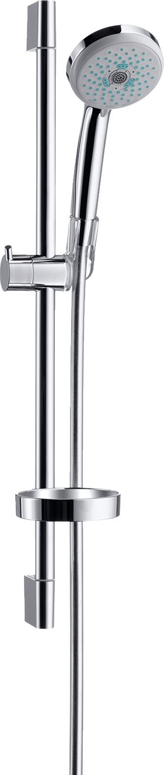 Hansgrohe Croma 100 Shower Set with 65cm Adjustable Shower Rail & Soap Dish - Multi-Function Wall Mounted Bathroom Shower System for Modern Homes