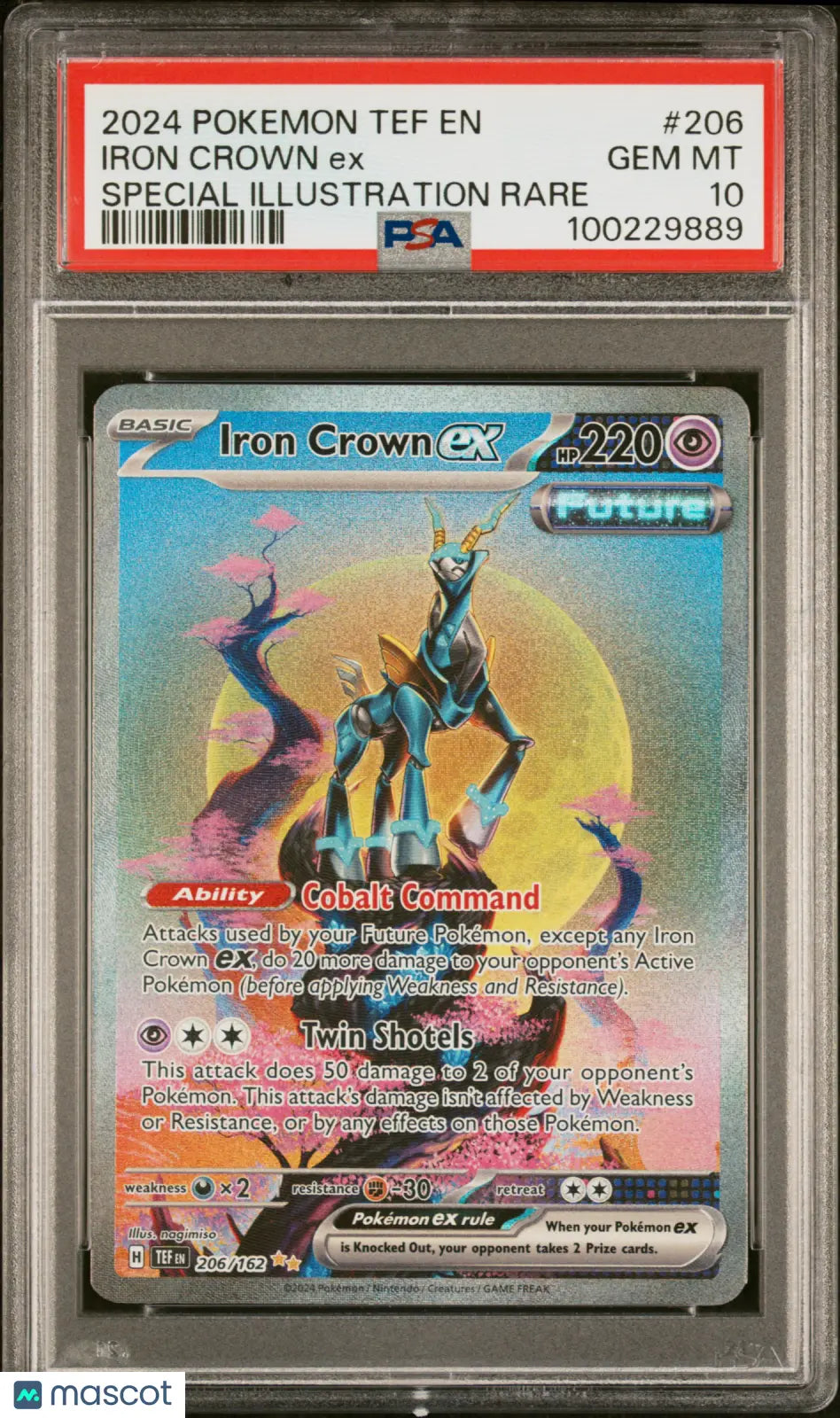 2024 Pokemon TCG Iron Crown EX Special Illustration Rare PSA 10 Graded Card 206/162 - Perfect for Collectors & Competitive Play