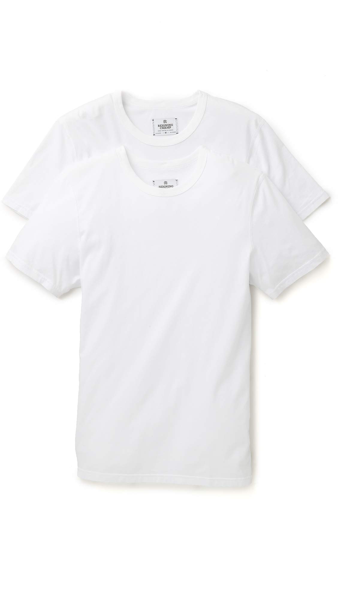 Reigning Champ Men's Cotton Crew Neck T-Shirts 2 Pack - Soft Casual Basic Tees for Everyday Wear, Gym & Lounge
