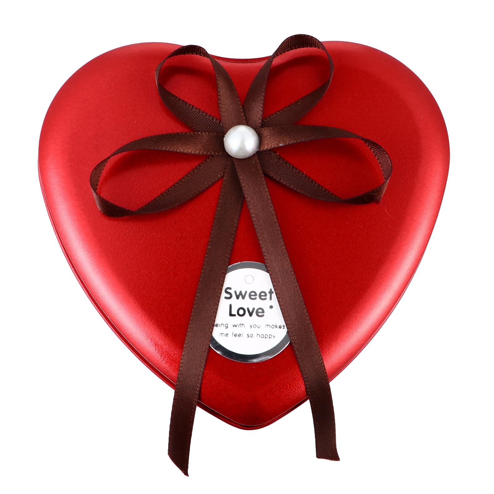 Heart-Shaped Tin Cookie Box with Lid - Small Metal Candy Storage Container for Gifts, Cookies & Treats - Perfect for Valentine's Day, Wedding Favors & Party Decor