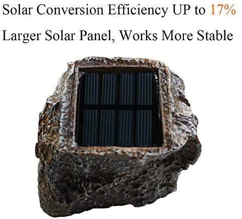 SunKite Solar Powered Rock Lights - 4 Pack 10 LED Waterproof Outdoor Garden Lights for Yard, Patio, Pathway & Driveway | Solar Landscape Spotlights for Garden Decor, Walkway Illumination & Night Safety