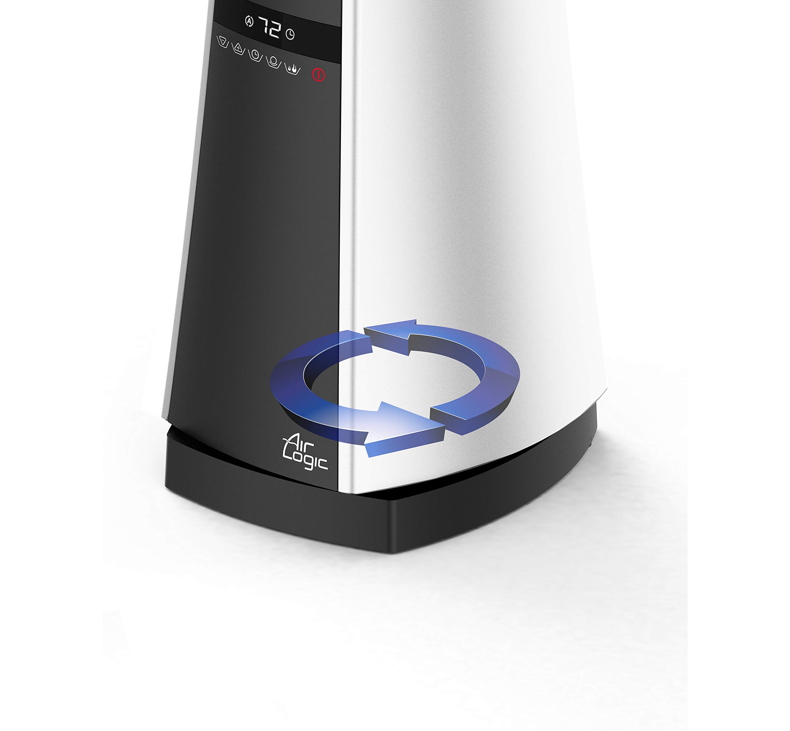Lasko 1500W Bladeless Ceramic Tower Space Heater with Oscillation - Adjustable Thermostat, Timer, Remote Control & Safety Features (27