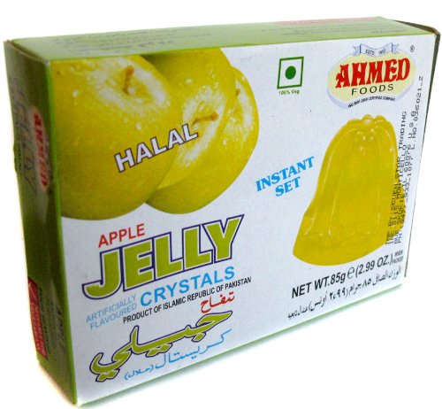 Halal Ahmed Instant Set Apple Jelly Crystals 2.99oz - Perfect for Desserts & Baking