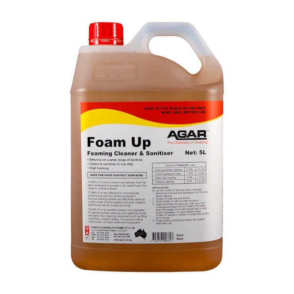 Agar Foam Up Cleaner and Sanitiser - Powerful Disinfectant for Kitchen, Bathroom & Home Surfaces - Kills 99.9% Germs & Bacteria - Safe for Food Contact Areas