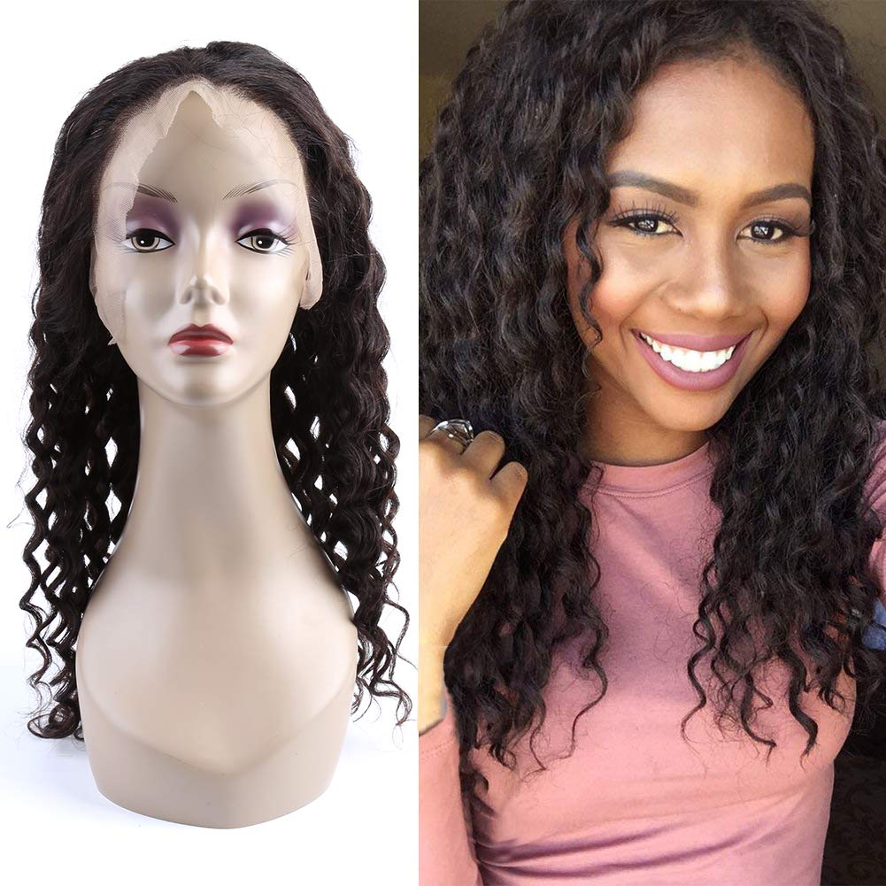 Natural Color Deep Wave Virgin Human Hair Lace Front Wig 150% Density Brazilian Hair for Women - 20 Inch | Perfect for Daily Wear, Parties & Special Occasions
