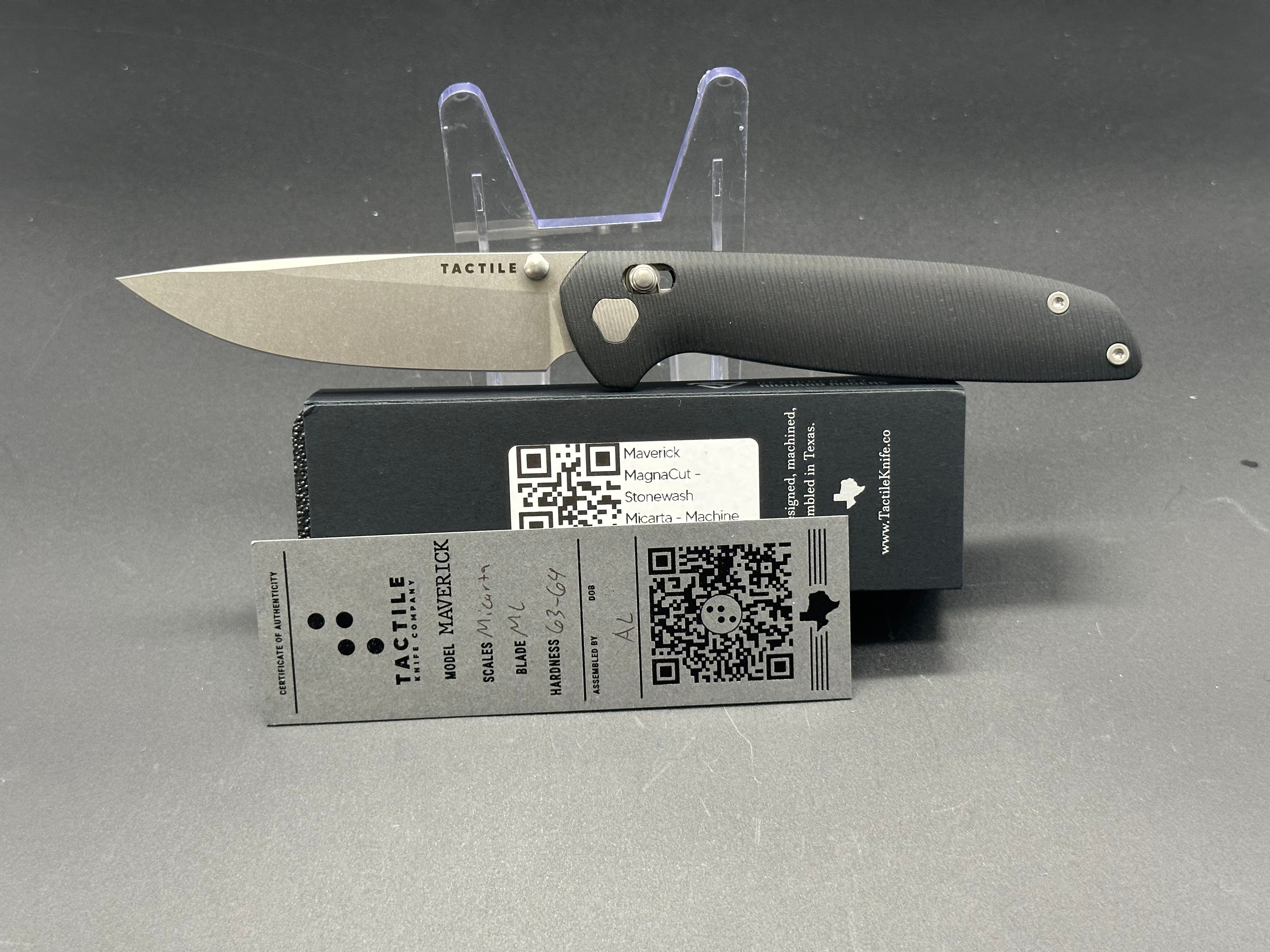 Premium Tactical Folding Knife with Black Micarta Handle & Magnacut Steel Blade - EDC Pocket Knife for Outdoor Camping, Hunting, and Survival Gear