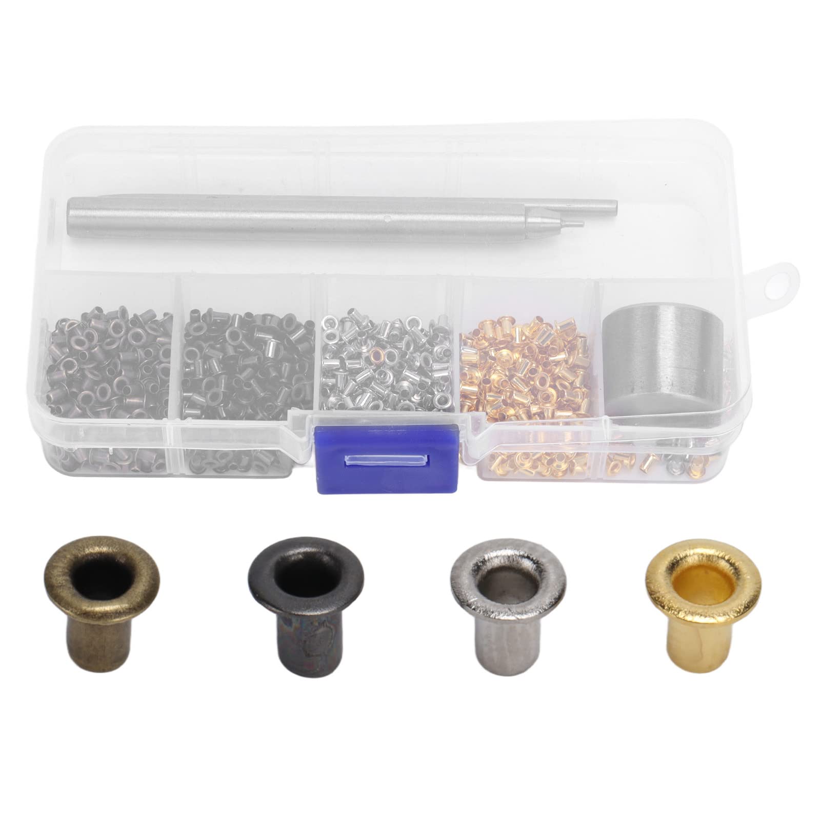 Premium Grommet Tool Kit with 600 Eyelets & Storage Box - Heavy Duty Electroplated Eyelet Setting Tool for Shoes, Bags, Clothing & Shoelaces | DIY Craft, Leatherworking & Fabric Repair Essential