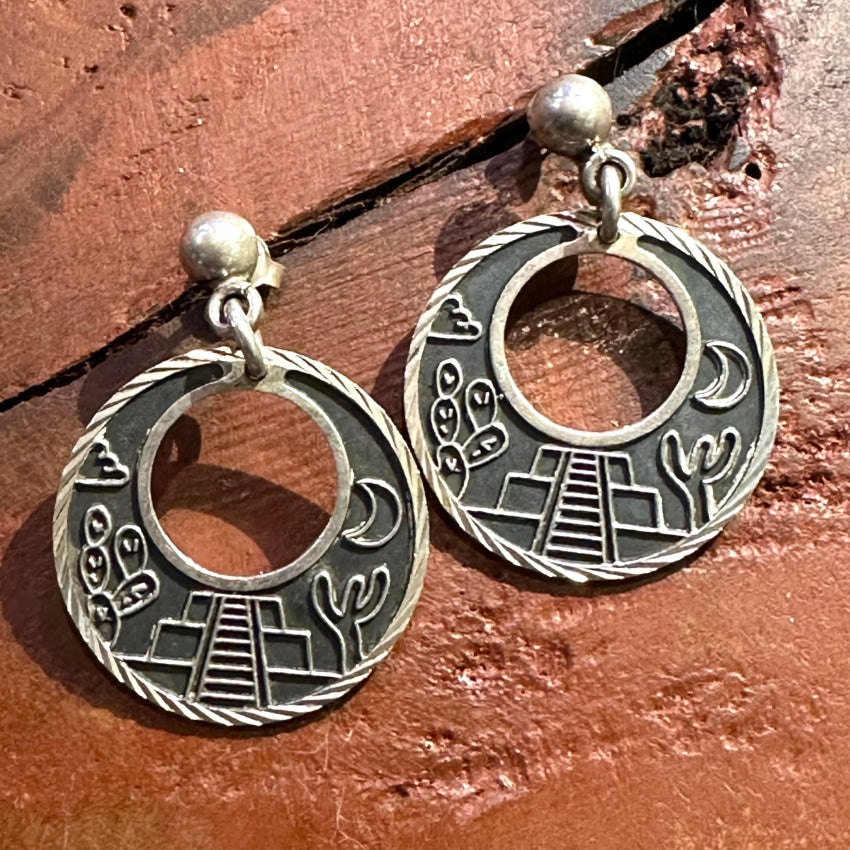 Vintage Mexican Sterling Silver Hoop Earrings for Women - Handmade Pierced Jewelry for Everyday Wear & Special Occasions