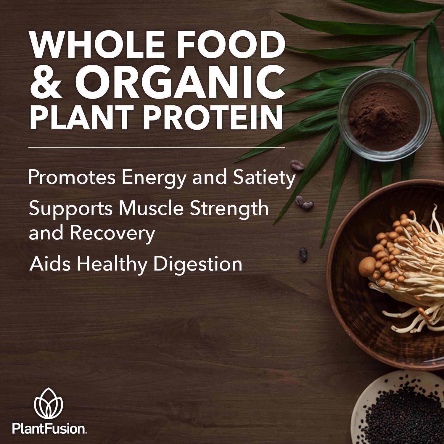 Organic Vegan Protein Powder - Plant-Based Protein with Superfoods, Enzymes & Probiotics - USDA Certified, Non-GMO, Gluten-Free - Chocolate Flavor (18.5 oz, 21 Servings) - Perfect for Post-Workout Recovery, Smoothies & Healthy Meal Replacement