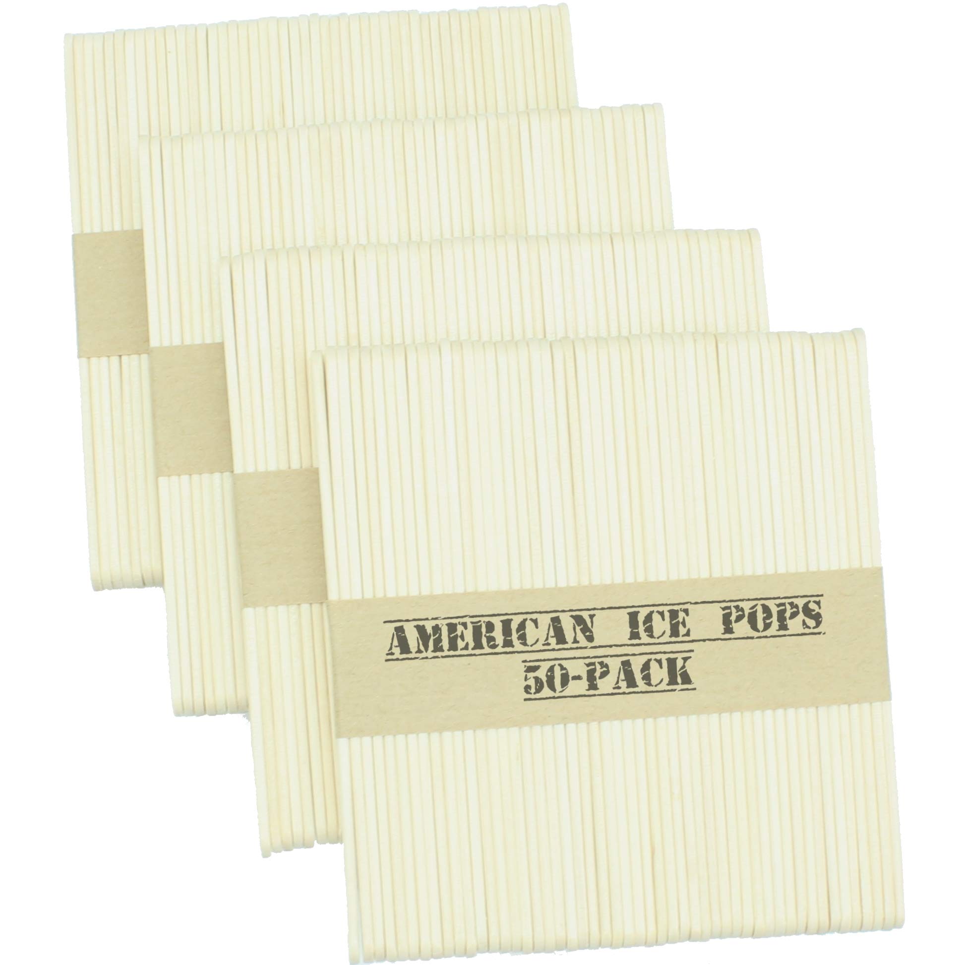 Natural Wooden Popsicle Sticks for Ice Pop Maker - 200 Count, BPA-Free for Homemade Frozen Treats, Ice Cream & DIY Desserts - Perfect for Summer Parties, Kids Snacks & Healthy Frozen Yogurt