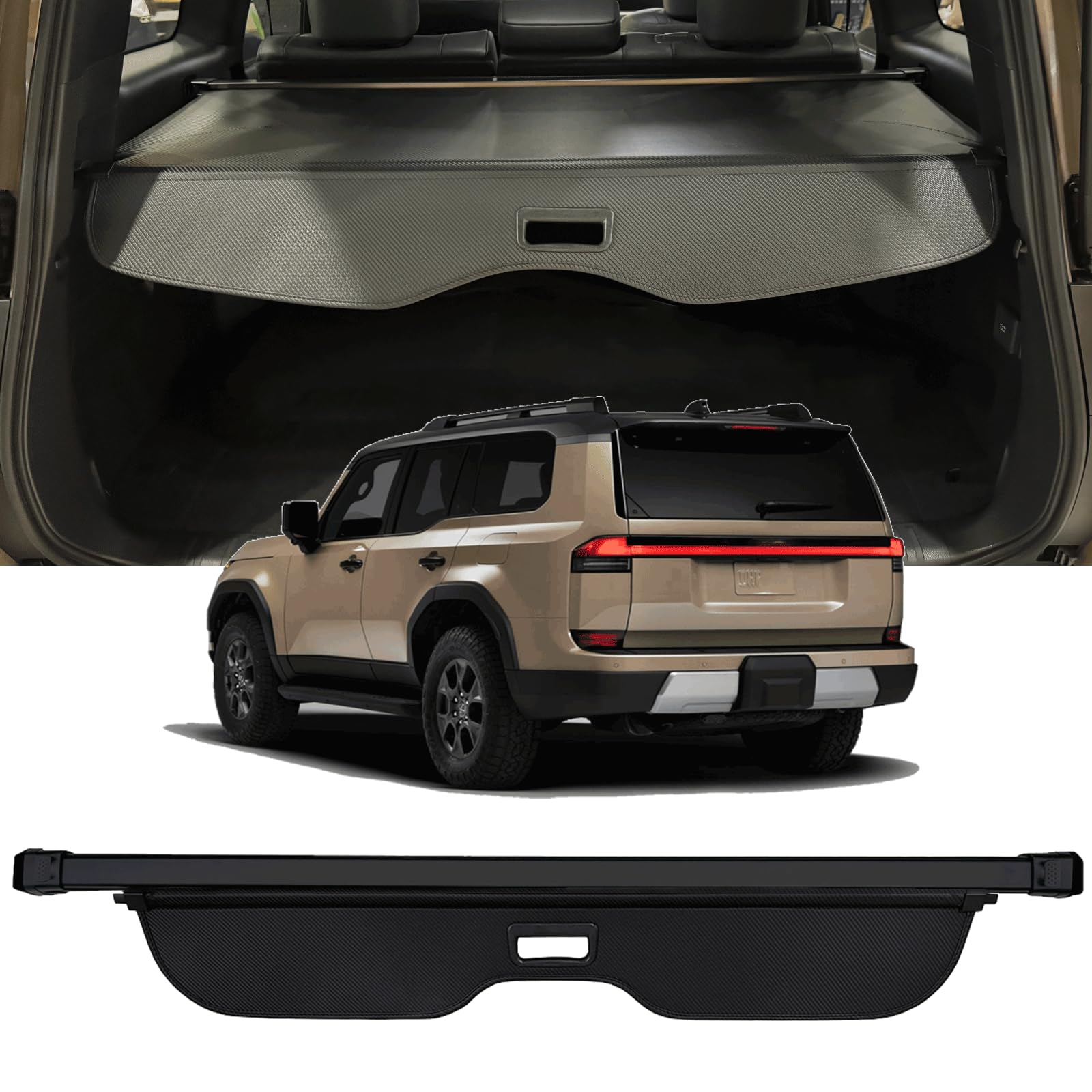 2024-2025 Toyota Land Cruiser & Lexus GX550 Retractable Cargo Cover - Premium Trunk Security Shade Privacy Screen for Rear Storage Protection | Perfect for Road Trips, Camping Gear Security & Everyday Privacy