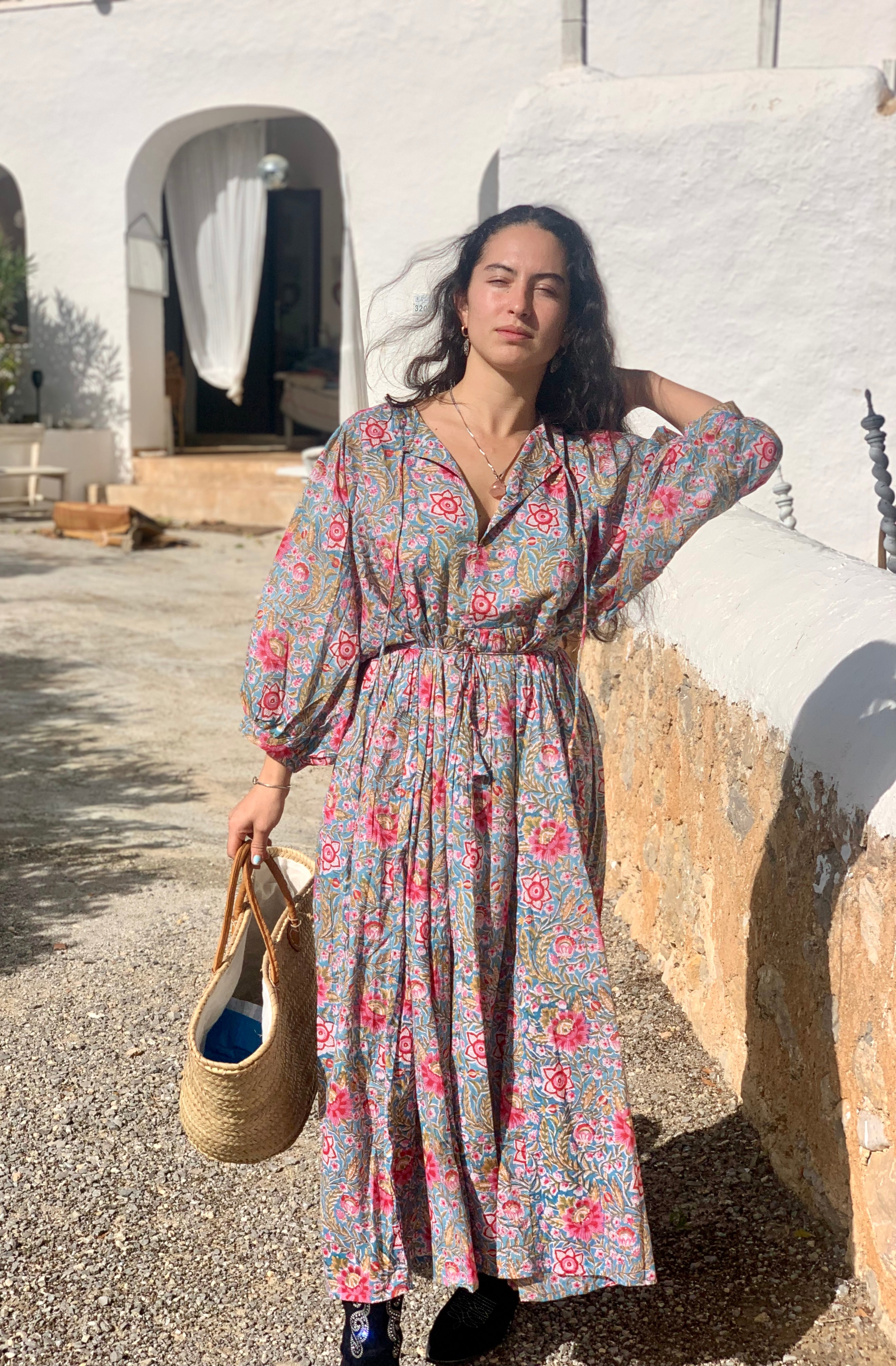 Bohemian Butterfly Print Maxi Dress for Women - Flowy Summer Beach Dress for Vacation, Music Festivals & Outdoor Parties