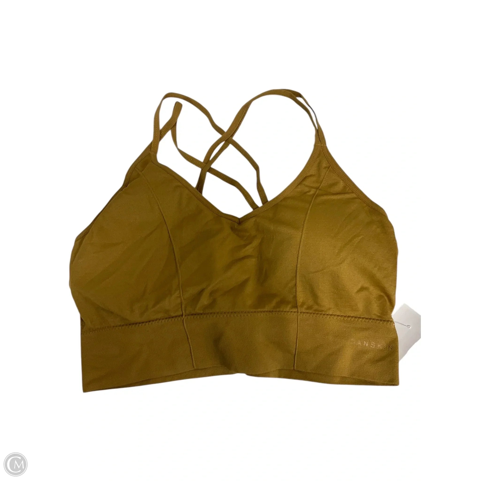 Danskin Women's XL Yellow Athletic Sports Bra - High Support Workout Top for Running, Yoga & Gym