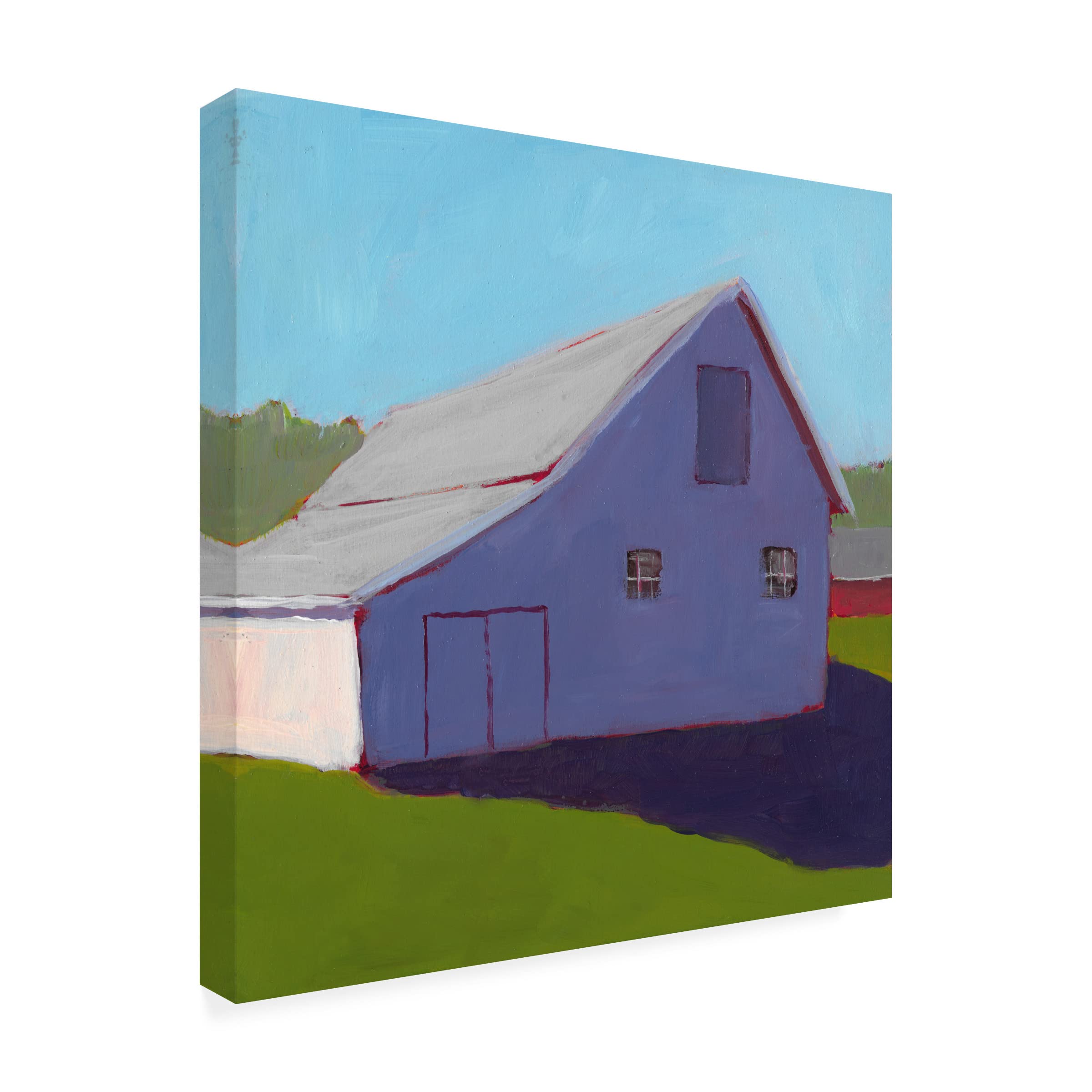 Trademark Fine Art 'Bucolic Structure V' Canvas Wall Art by Carol Young - Farmhouse Landscape Painting for Living Room, Bedroom & Office Decor