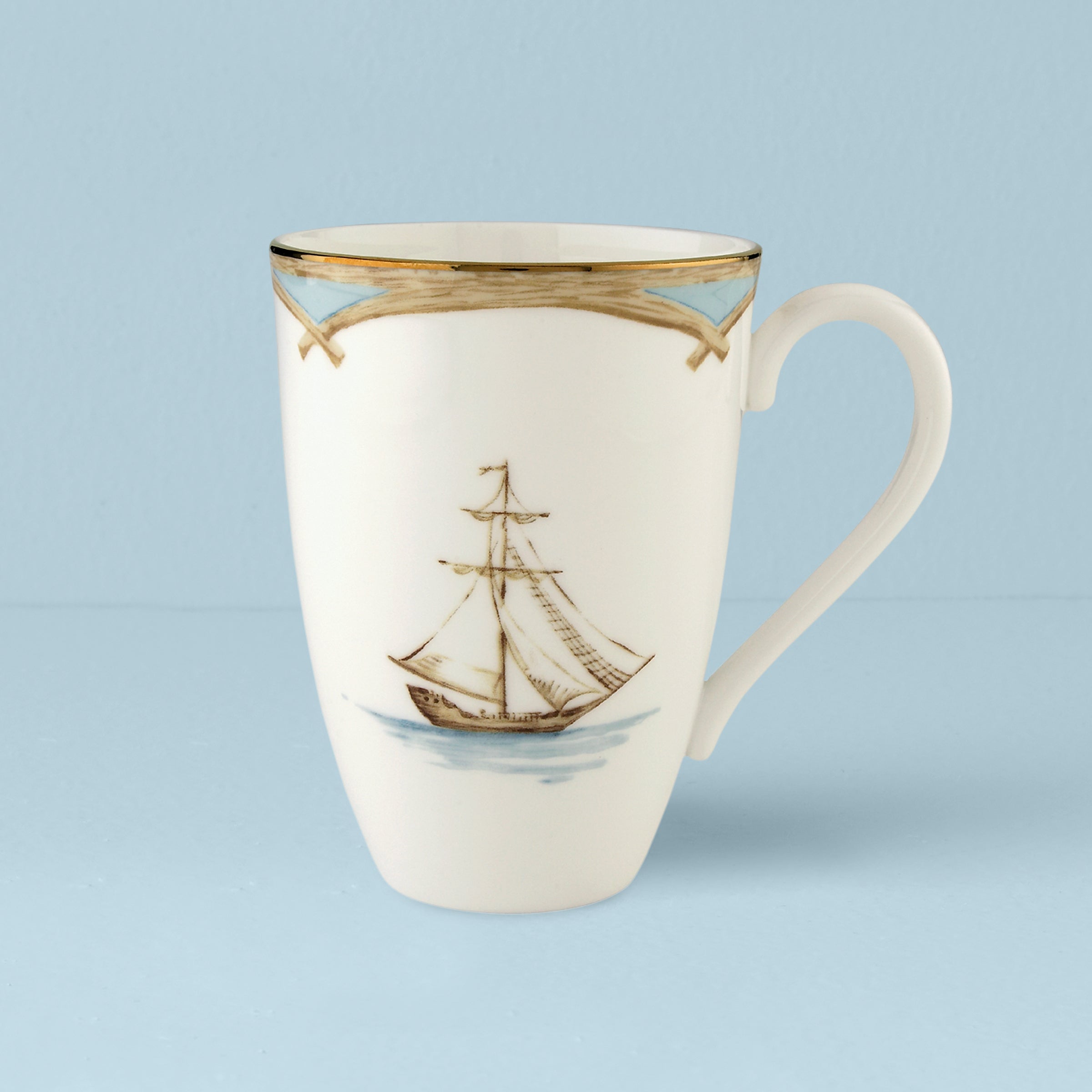 British Colonial Style Tradewind Coffee Mug - Vintage Inspired Ceramic Cup for Tea & Coffee - Perfect for Home, Office, or Outdoor Use