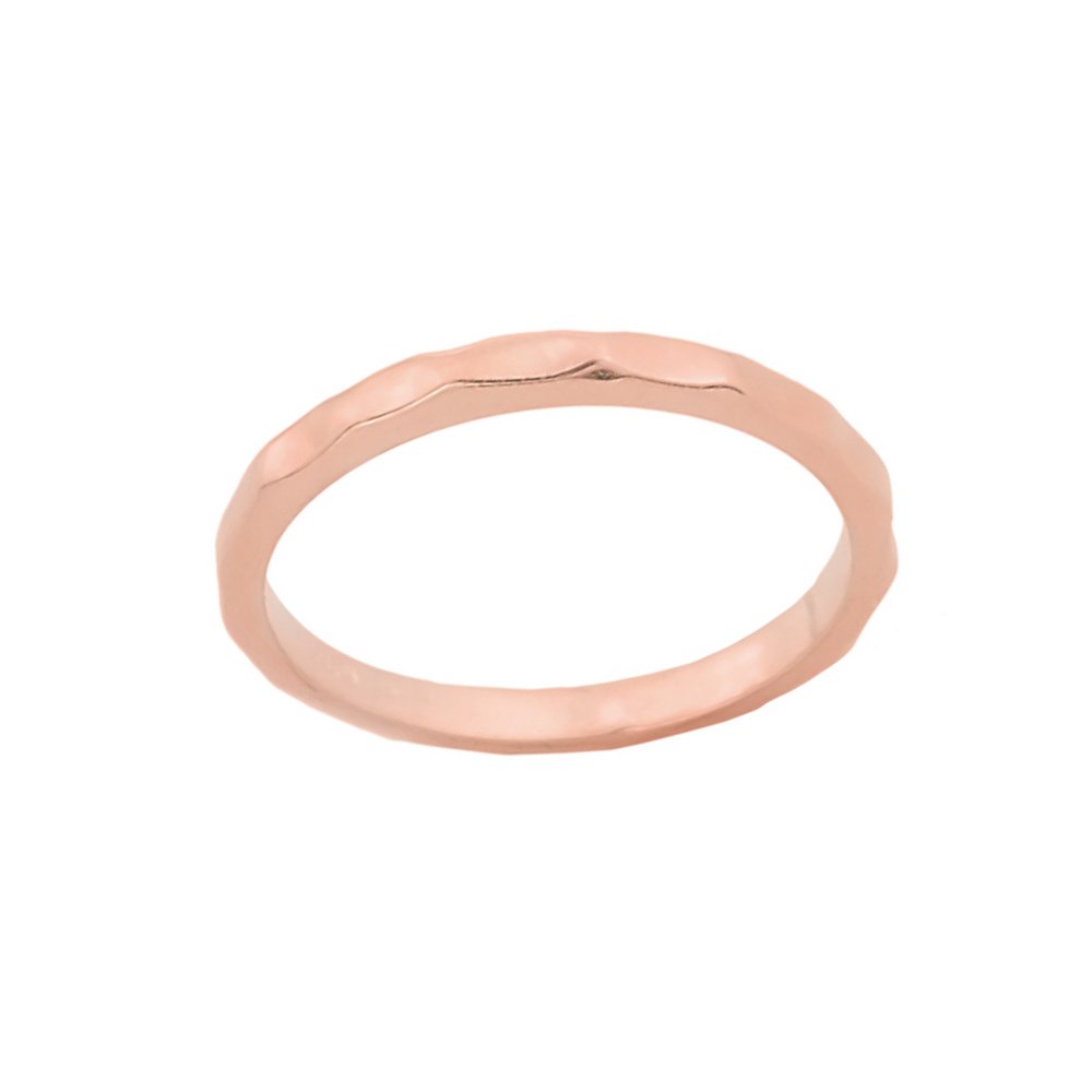 10K Rose Gold Stackable Adjustable Hammered Toe Ring for Women - Perfect for Beach, Pool, and Summer Outfits