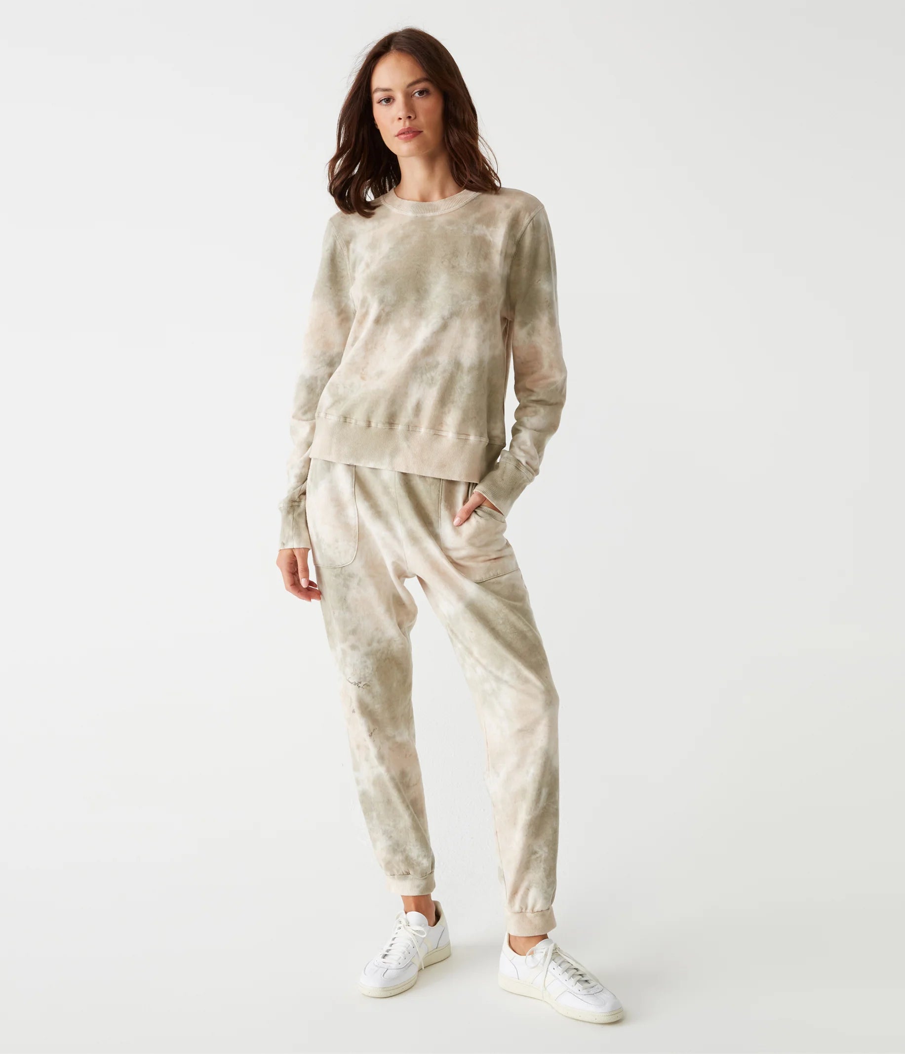 Comet Double Dye Pullover Sweatshirt - Champagne Color Combo | Soft & Stylish Women's Casual Wear for Fall & Winter | Perfect for Lounge, Travel & Street Fashion
