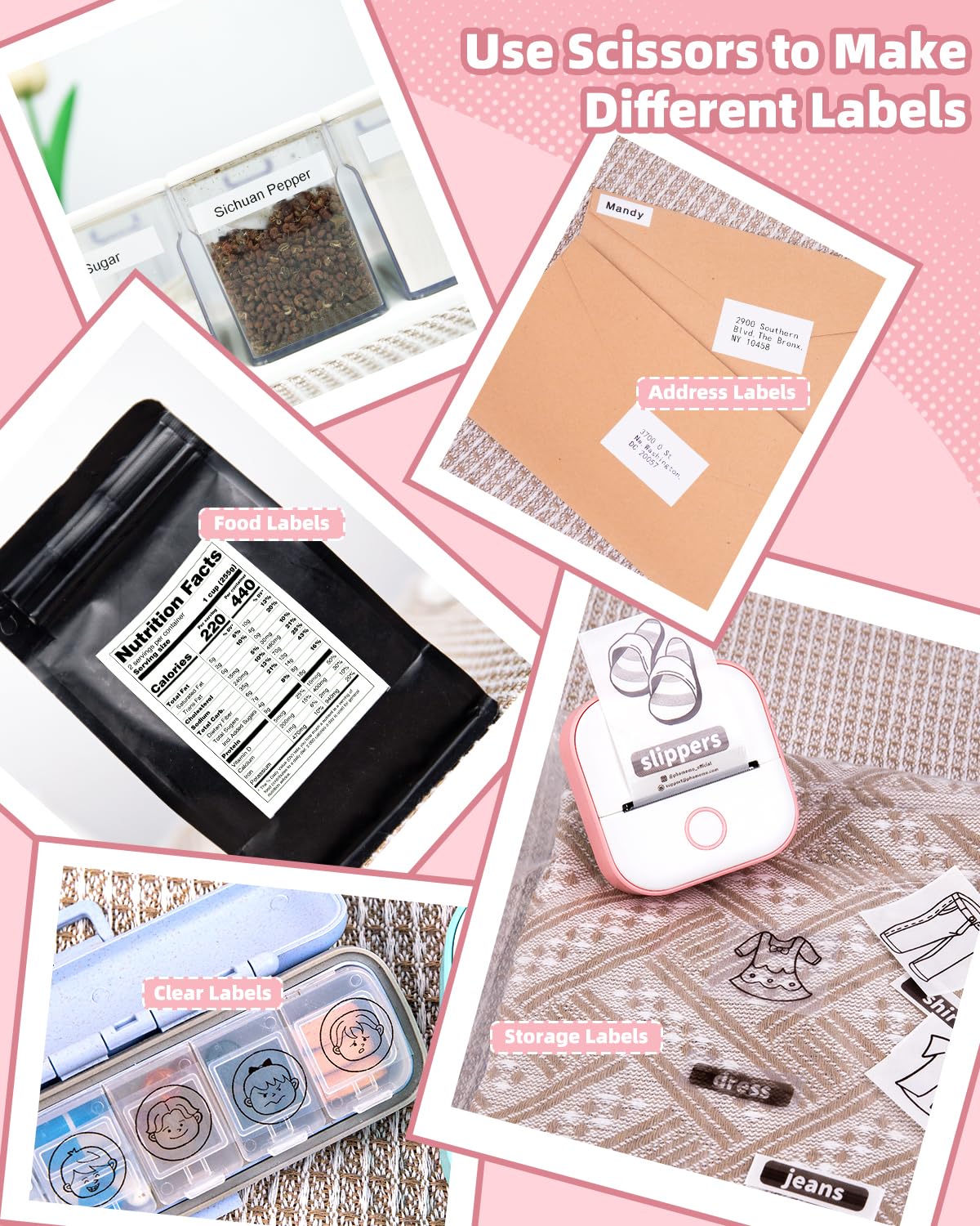 Memoking Mini Sticker Printer - Wireless Inkless Thermal Label Maker for Students, Birthday Gifts | Portable Sticker Machine Compatible with iOS & Android (Pink) | Perfect for DIY Crafts, Scrapbooking & Party Favors