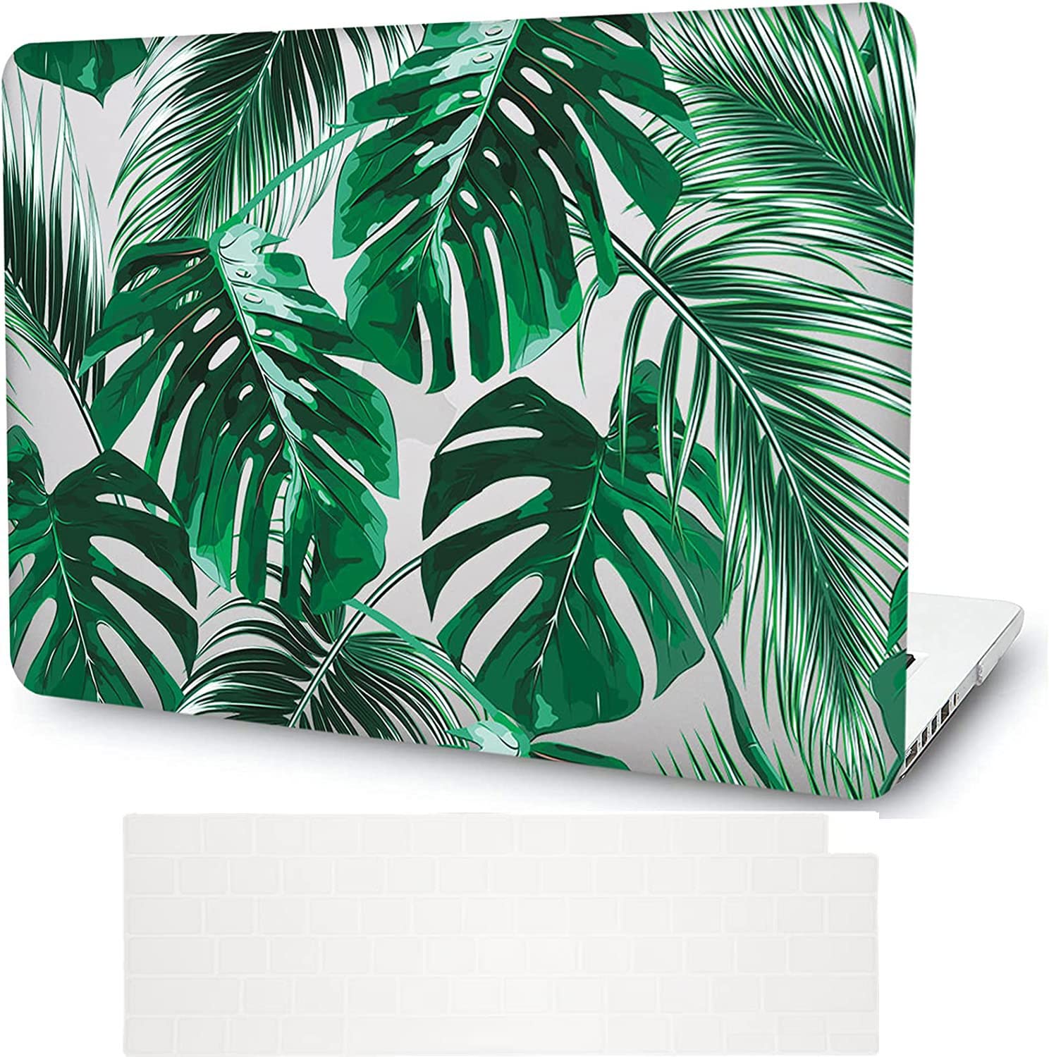Eco-Friendly Palm Leaf Hard Shell Laptop Case for MacBook Retina 12-inch (2015-2017 Models A1534) - Tropical Design Protective Cover for Work, Travel & School