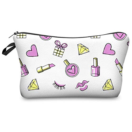 Small Women's Makeup Bag - Travel Cosmetic Organizer with Multiple Pockets, Polyester Washable Storage Pouch for Cosmetics & Toiletries - Perfect for Travel, Gym, and Daily Use (Multi-Color Options)