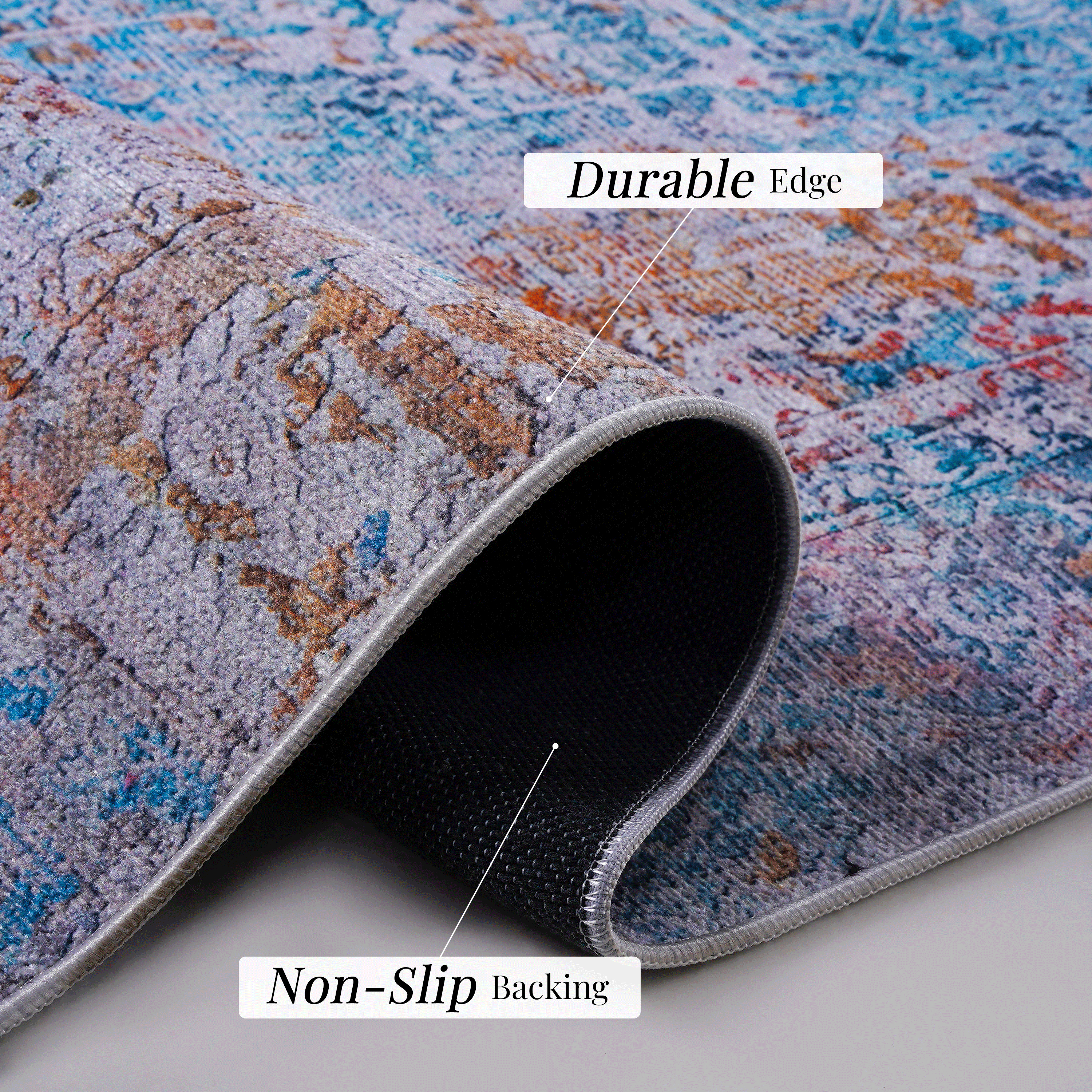 DTY Signature 5x8 Washable Low Pile Non-Slip Area Rug - Foldable, Non-Shedding, Kid & Pet Friendly - Perfect for Living Room, Bedroom, Kitchen (Yellow/Cream, 5' x 8') - Cozy Home Decor & High Traffic Floor Protection