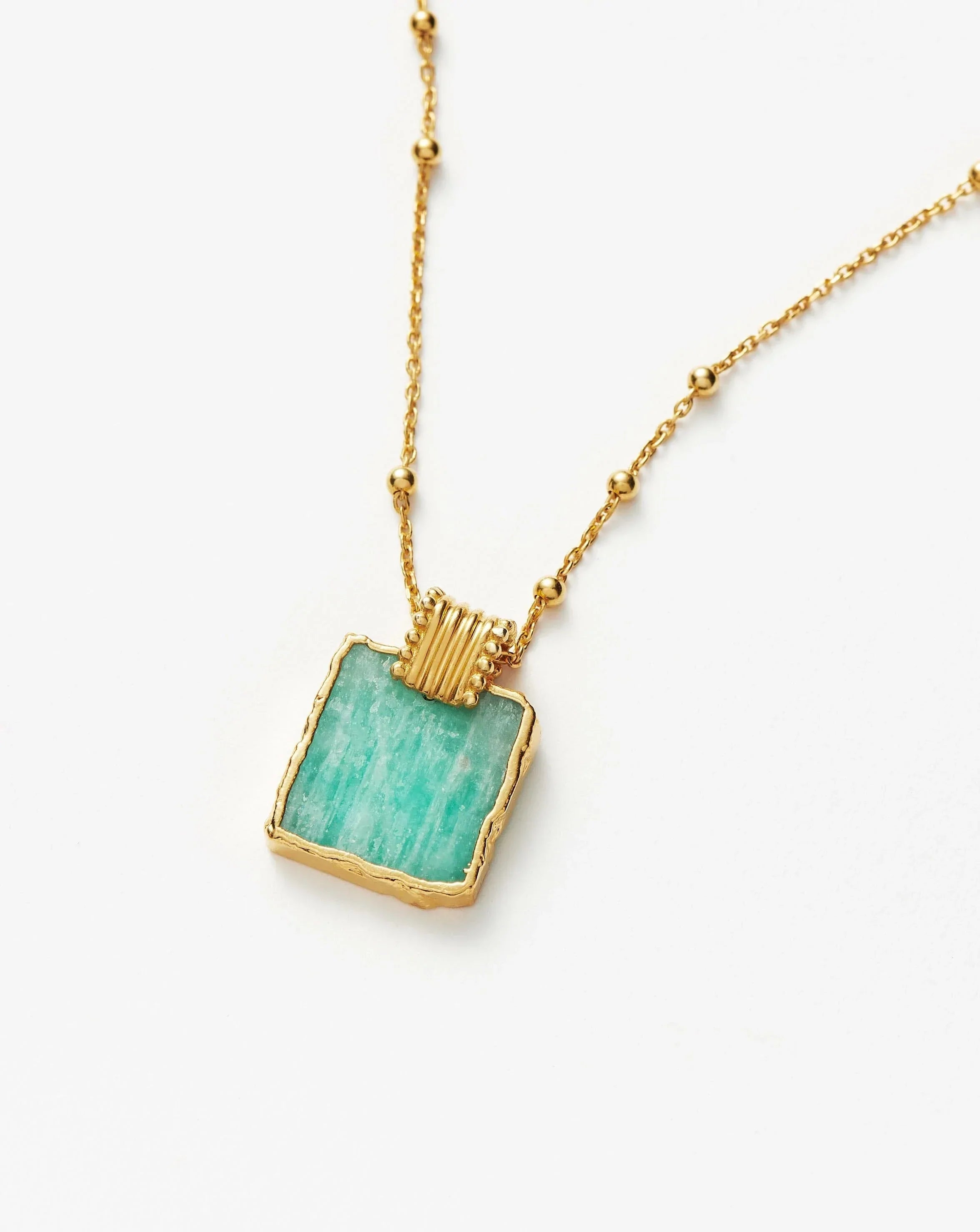Lena Charm Necklace - 18k Gold Plated Amazonite Pendant for Women | Elegant Jewelry Gift for Birthday, Anniversary & Special Occasions | Perfect for Date Night, Party & Everyday Wear