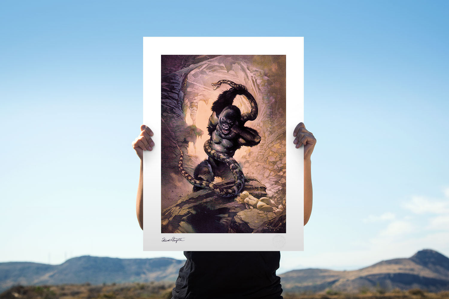 Sideshow Collectibles King Kong vs Snake Fine Art Print - Premium Movie Poster for Home Theater & Gaming Room Decor