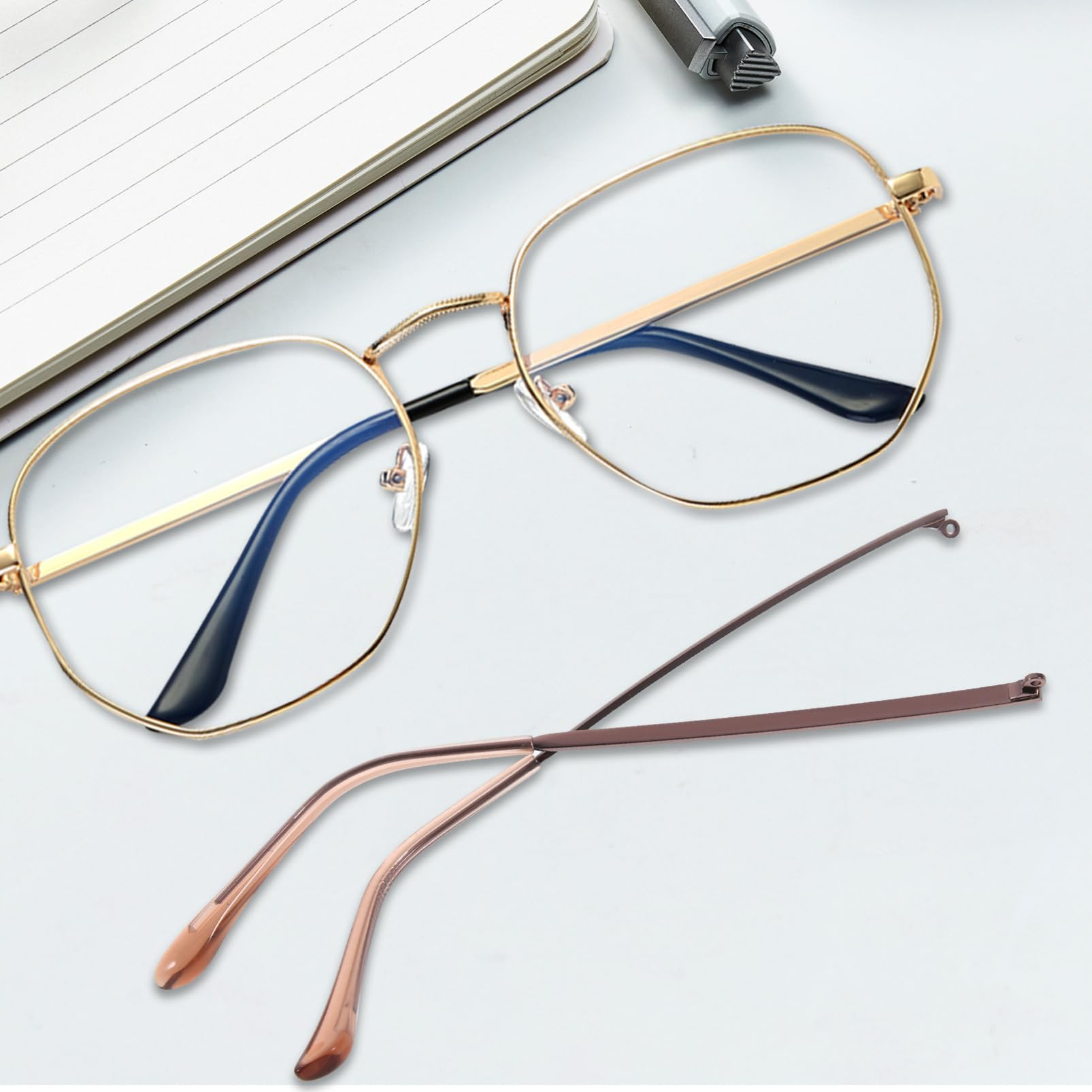 HOMSFOU 1 Pair Metal Glasses Replacement Arms - Durable Eyeglass Temple Legs for Men & Women - Perfect for Repairing Broken Frames at Home or Office