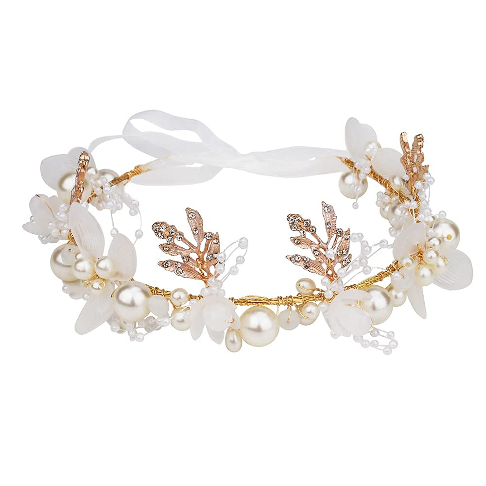 Elegant Flower Tiaras for Girls & Women | Crystal Pearl Flower Crown Headband | Wedding Hair Accessories for Bride, Flower Girls & Bridesmaids | Perfect for Weddings, Prom, Pageants & Special Occasions