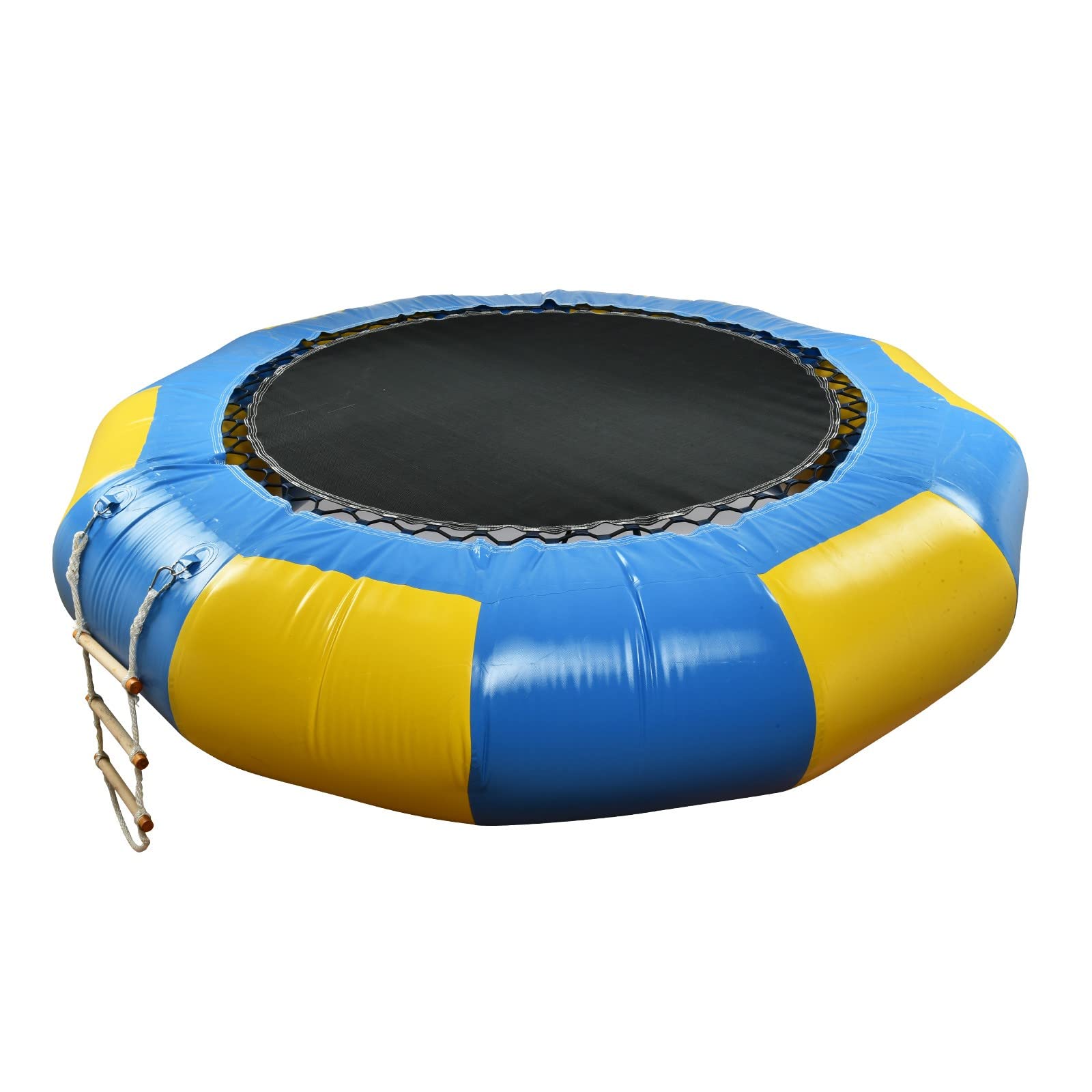 10Ft Inflatable Water Trampoline with Enclosure Cover - Heavy Duty Swim Platform for Water Sports, Lake & Pool Activities - Perfect for Backyard, Beach & Large Water Play Areas