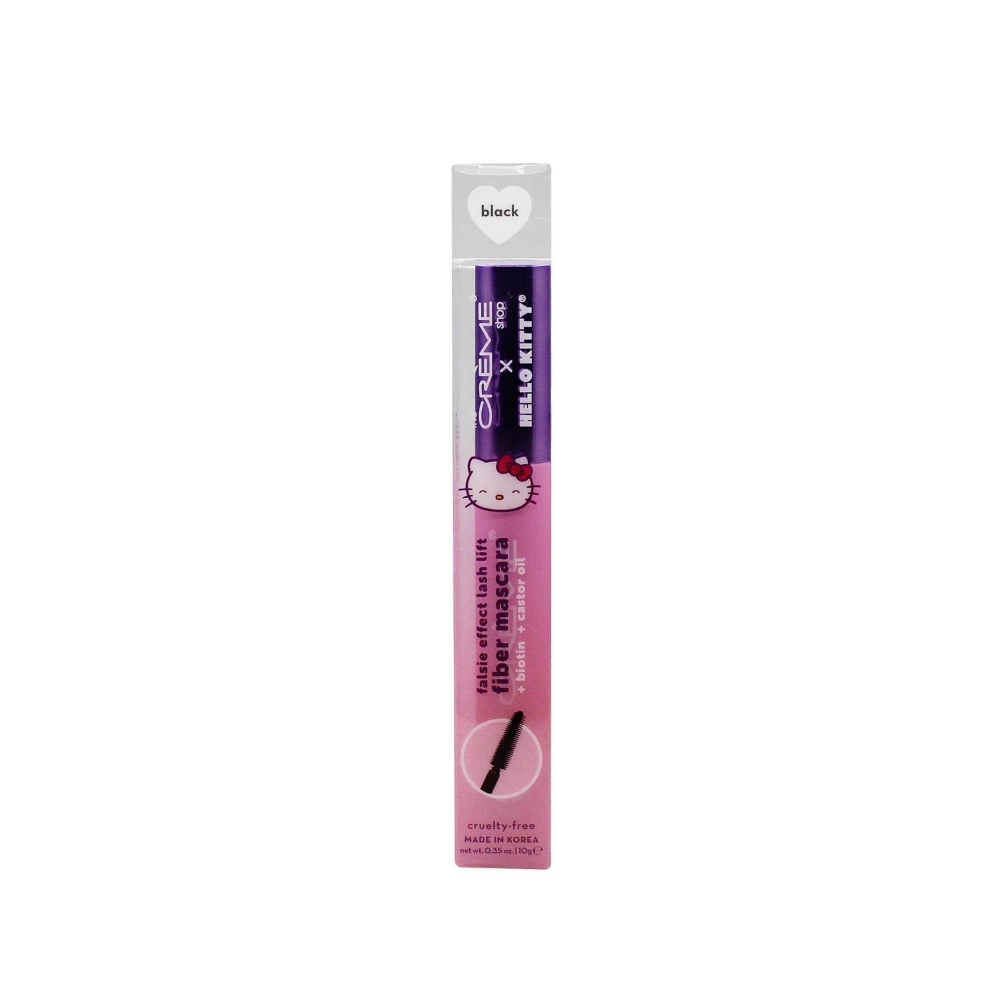 THE CRÈME SHOP X HELLO KITTY Purple False Lash Effect Fiber Mascara - 1 Fl Oz, Black | Volumizing & Lengthening Mascara for Dramatic Eye Look | Perfect for Date Night, Parties & Special Occasions