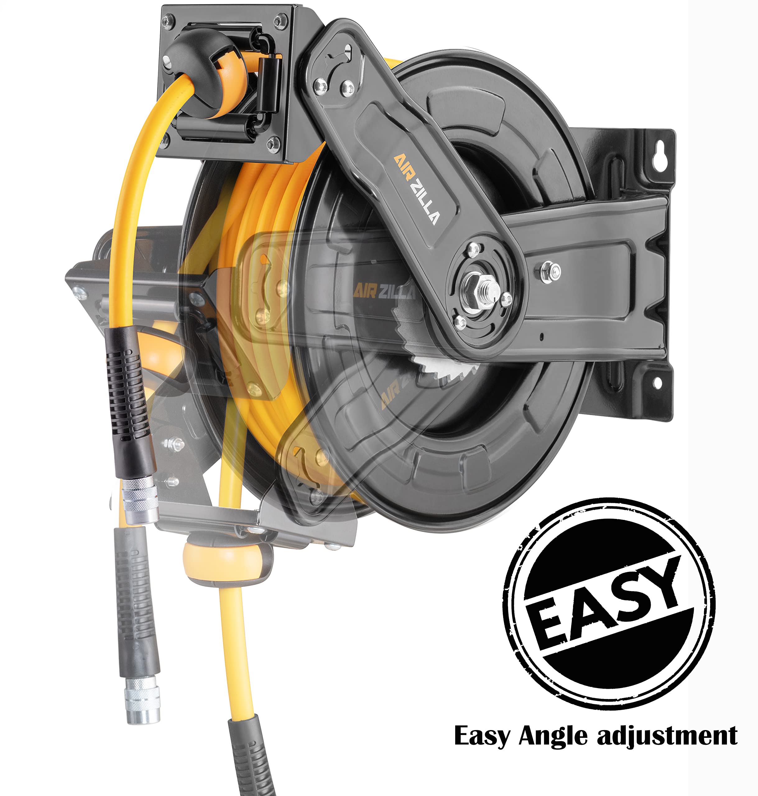 Premium Steel Retractable Air Hose Reel with Dual Arm - 3/8