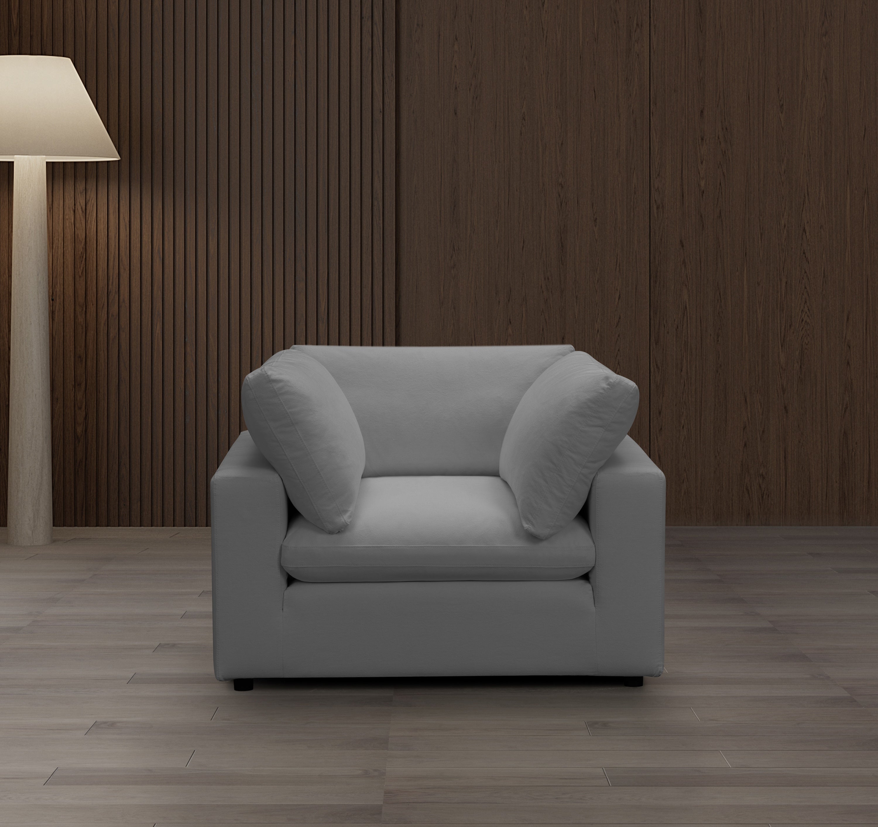 Modern Cali Lounge Chair in Sol Grey - Comfortable Mid-Century Accent Chair for Living Room, Bedroom & Patio - Perfect for Relaxing, Reading & Lounging