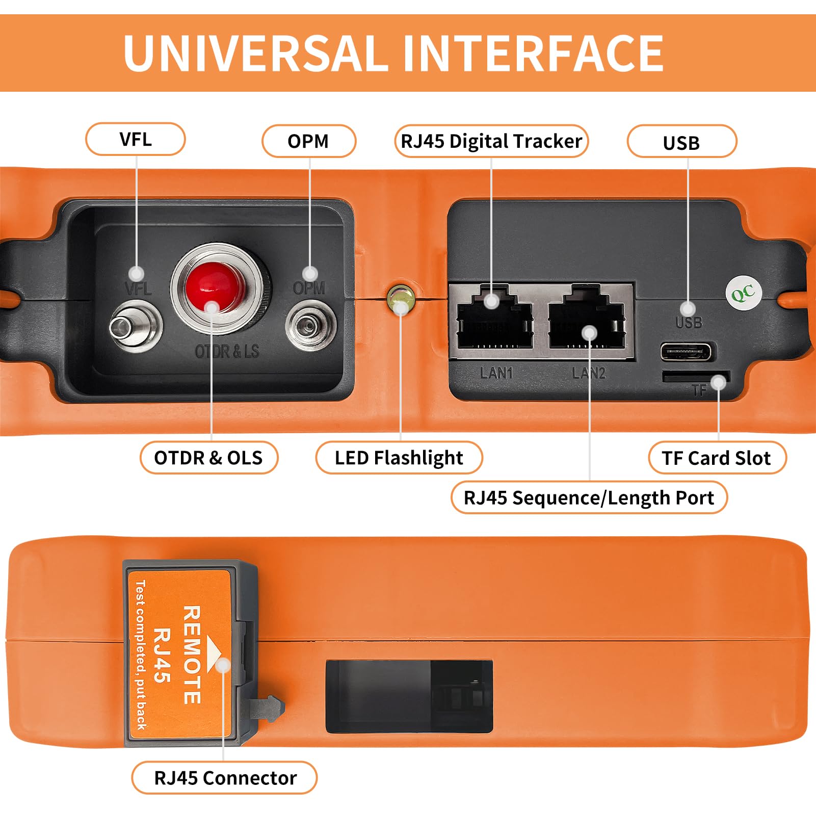 Rsrteng OTDR Fiber Optic Tester 1310/1550nm 26/24dB with 4.3