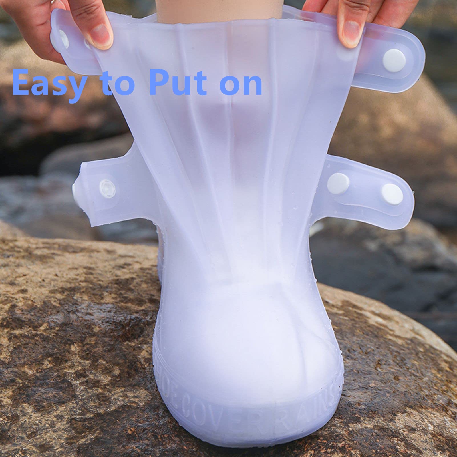 Waterproof Reusable Non-Slip Silicone Shoe Covers for Men & Women - Durable Rain Boot Protectors for Walking, Hiking & Outdoor Activities